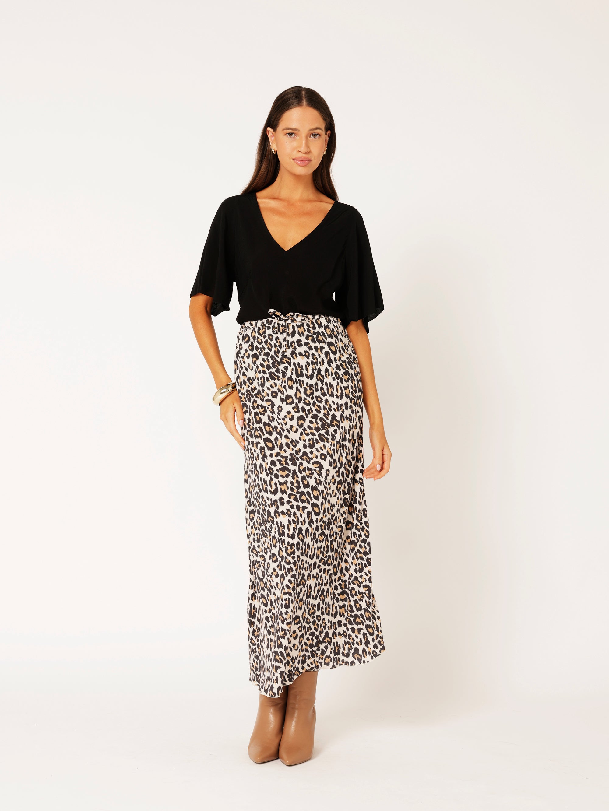 Bias Cut Skirt | Leopard - Saffron Road