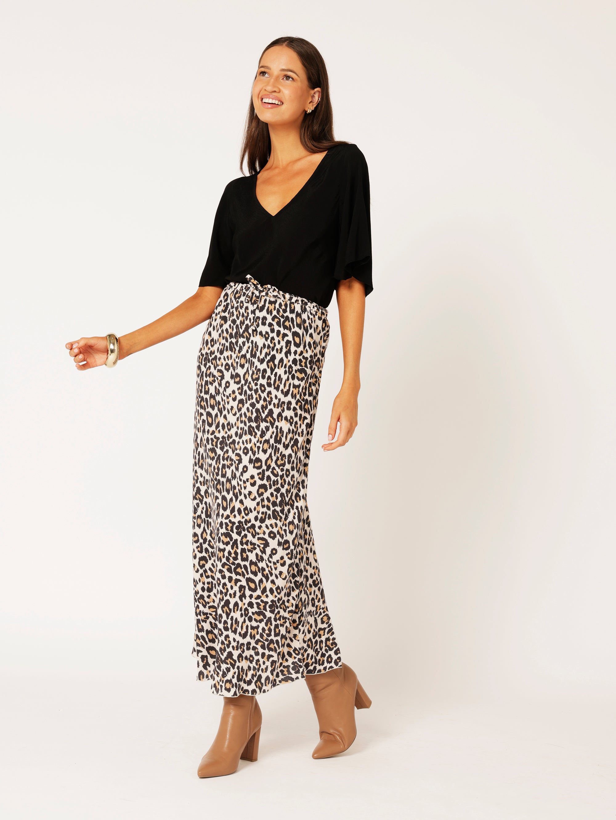 Bias Cut Skirt | Leopard - Saffron Road