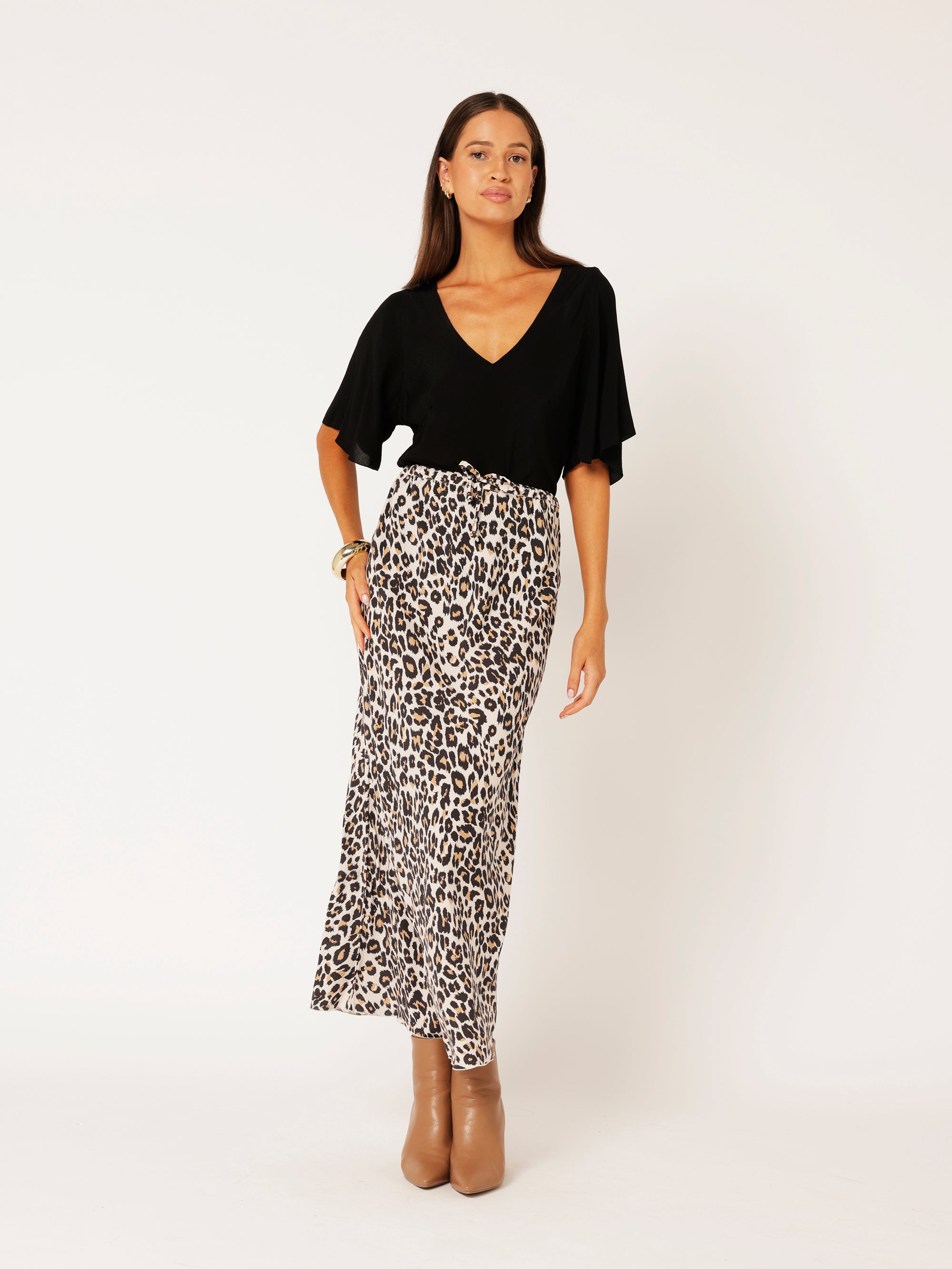 Bias Cut Skirt | Leopard - Saffron Road