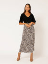 Bias Cut Skirt | Leopard