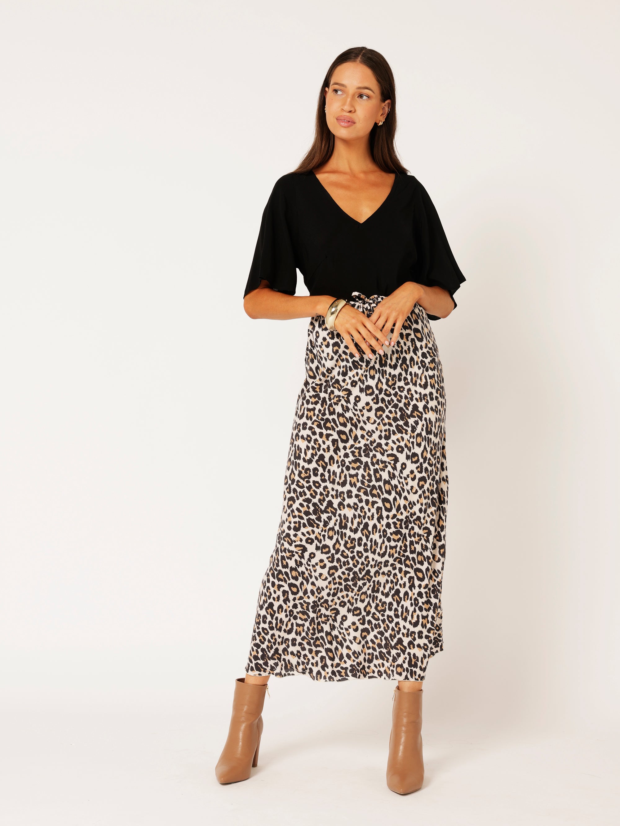 Bias Cut Skirt | Leopard - Saffron Road