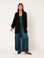 Manhattan Shirt LONG | Satin | Black - Saffron Road