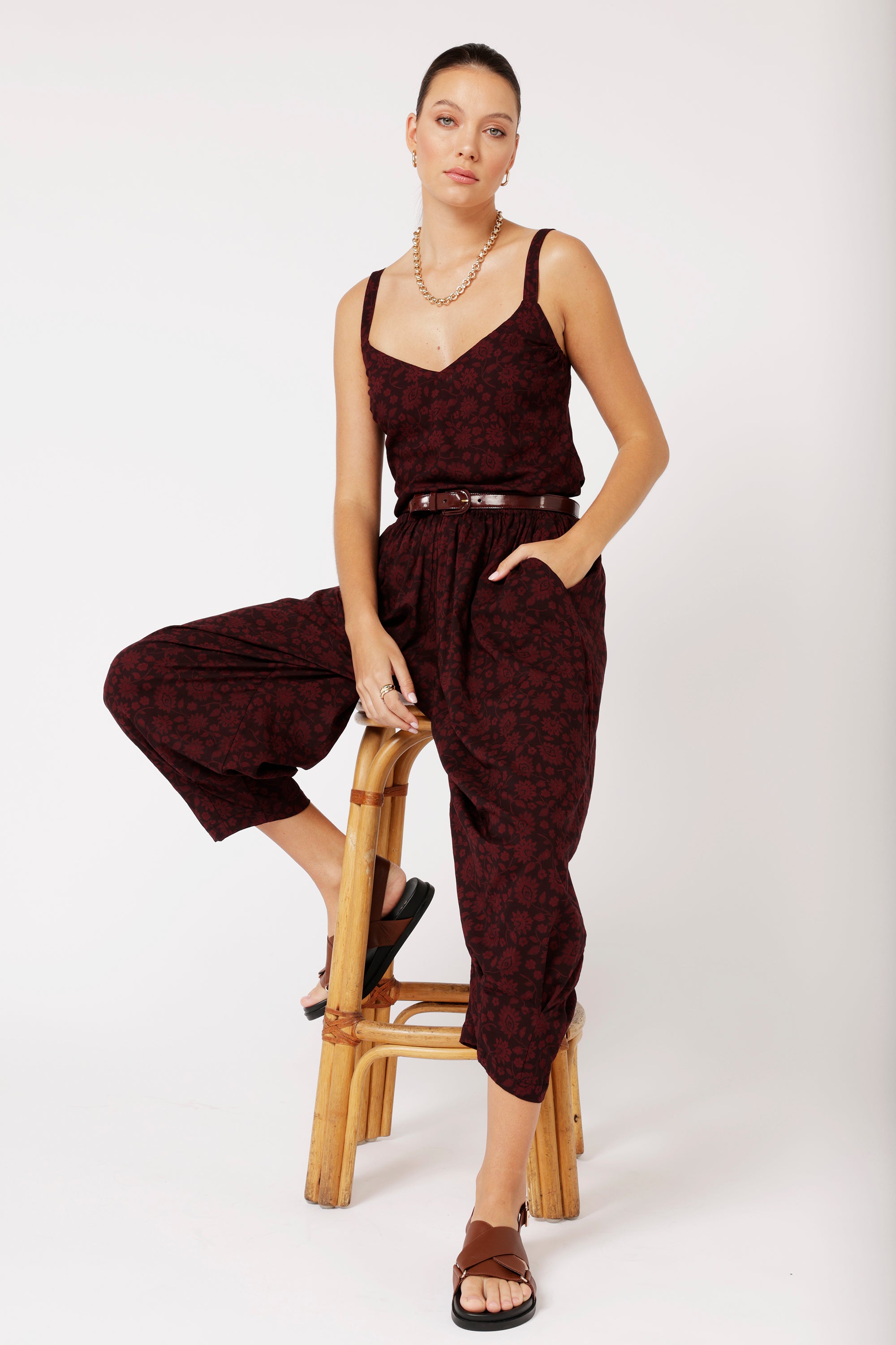 Paradise Pant | Plum Flower - Saffron Road