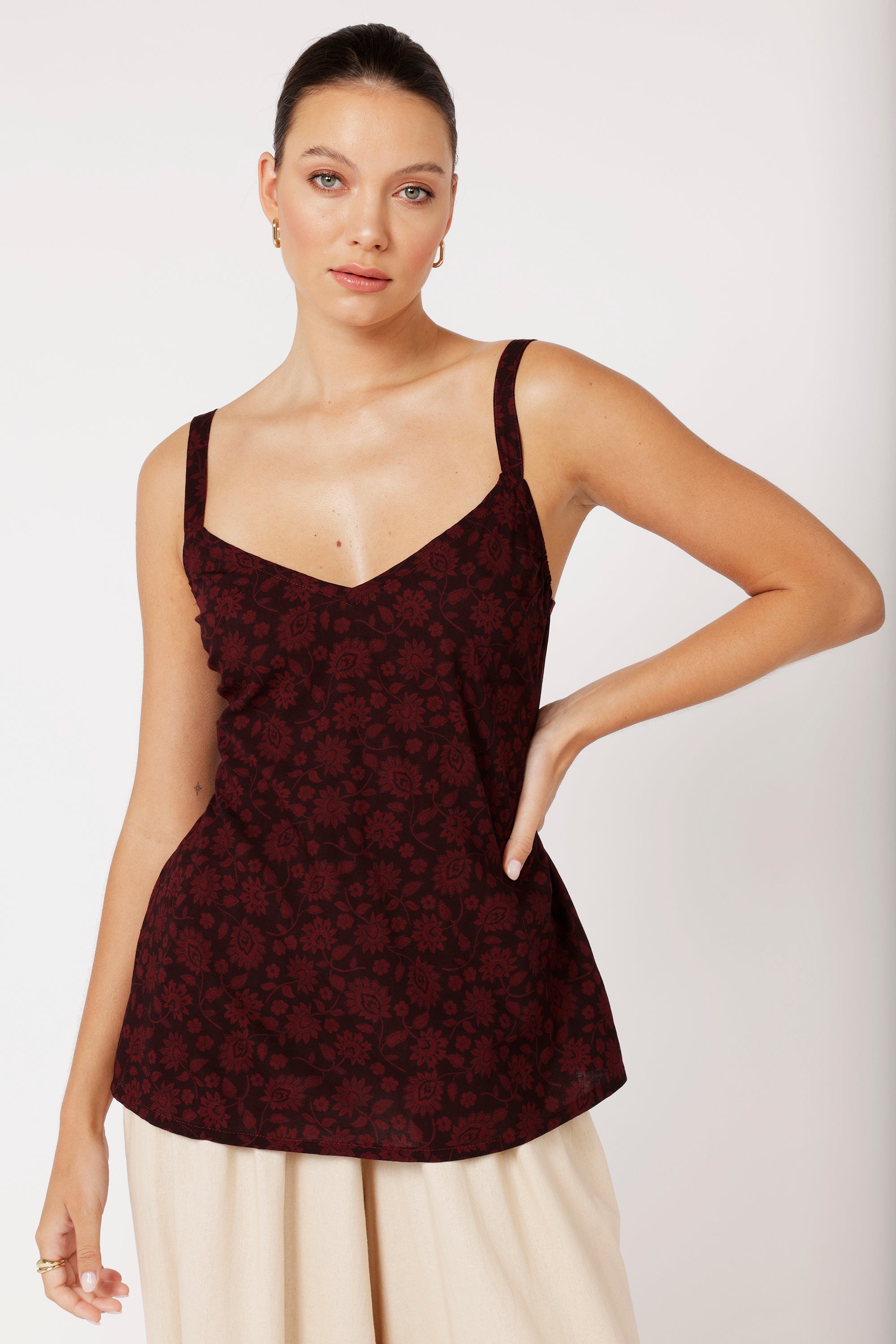 Slip Top | Plum Flower - Saffron Road