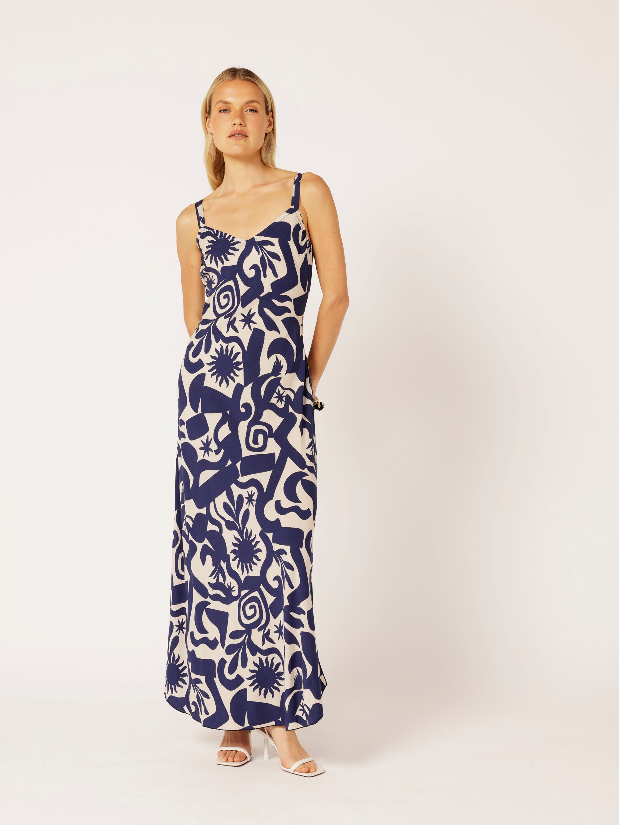 Slip Dress SUPER MAXI | Bias Cut | Soleil Navy - Saffron Road