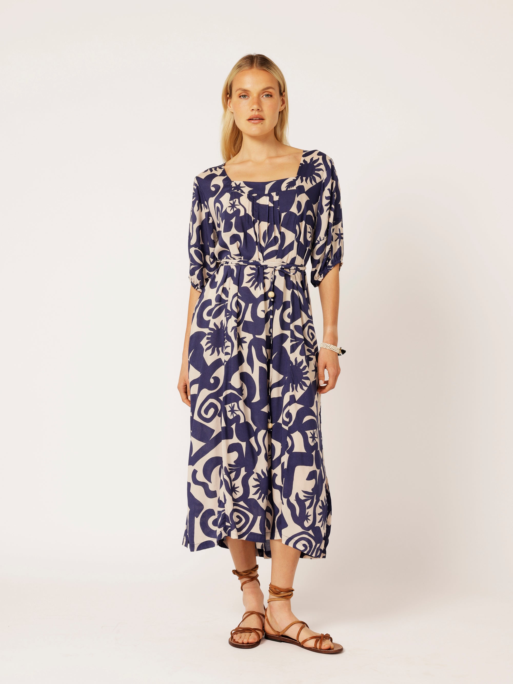 Lotus Dress | Soleil Navy - Saffron Road