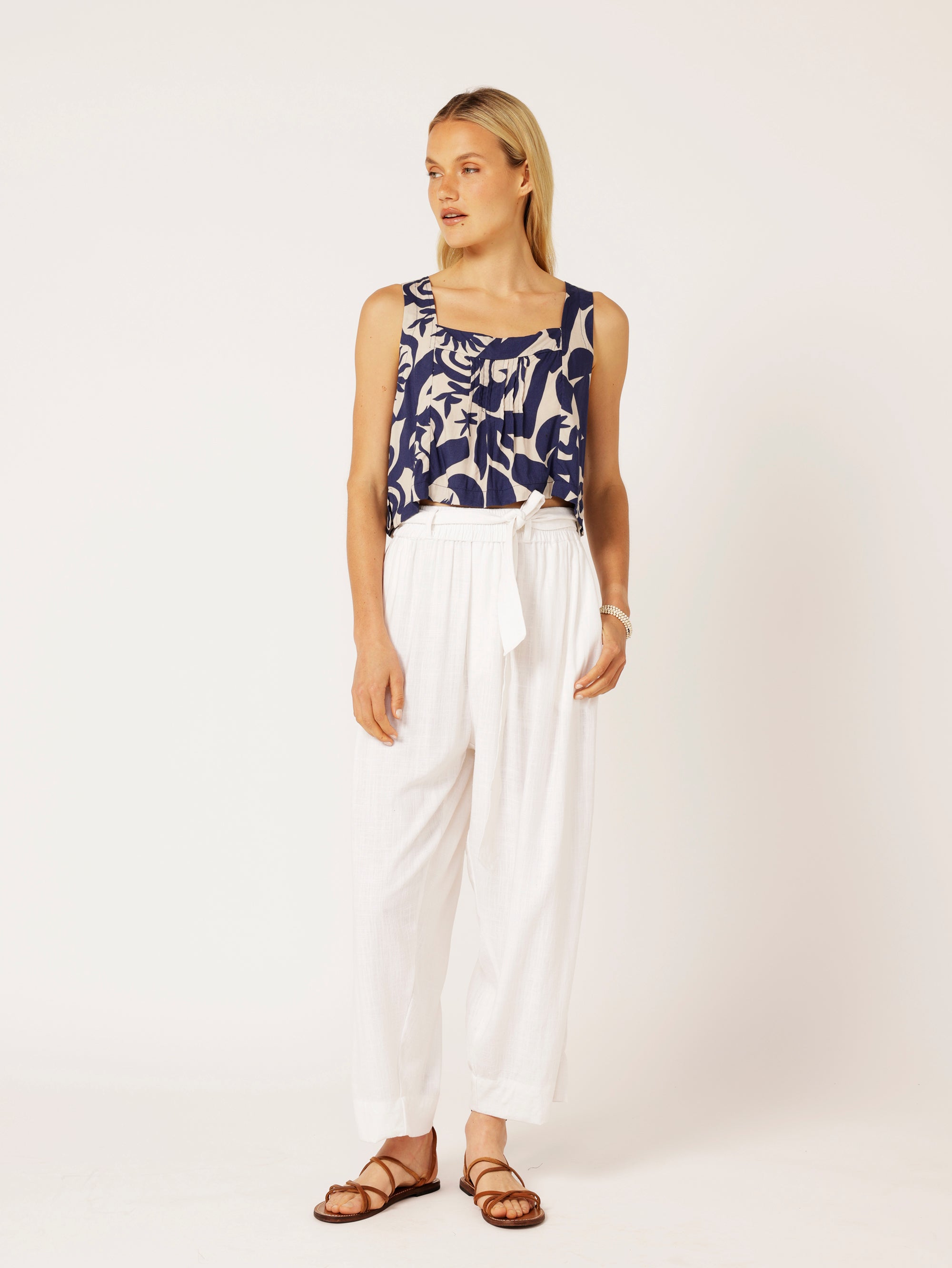Roma Pant | Off White | Viscose Linen - Saffron Road