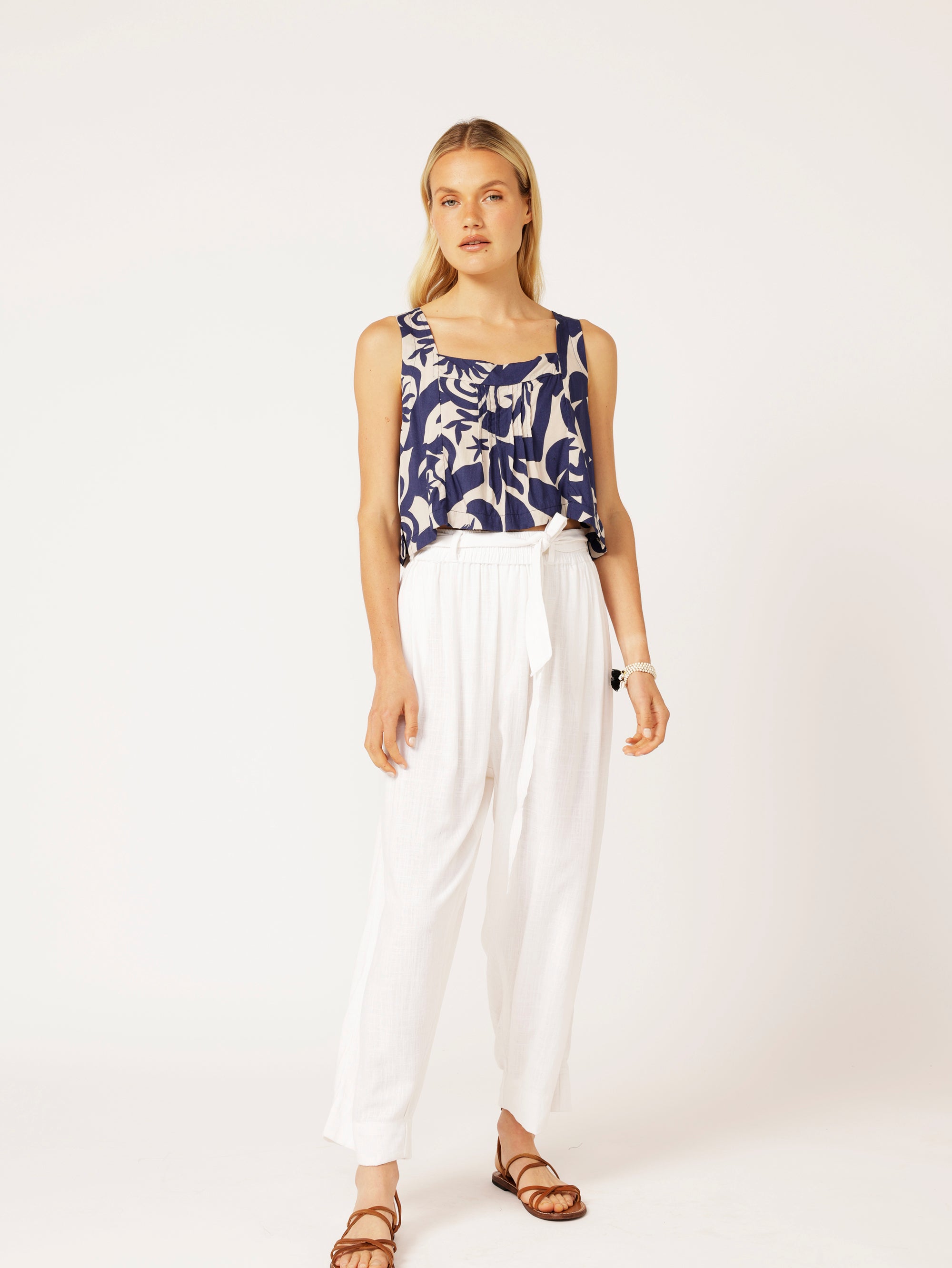 Roma Pant | Off White | Viscose Linen - Saffron Road