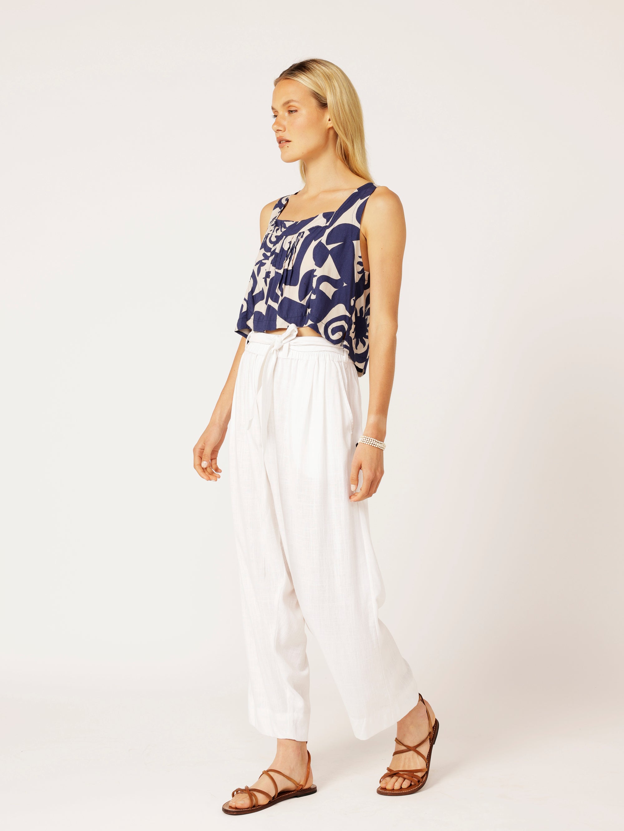 Roma Pant | Off White | Viscose Linen - Saffron Road