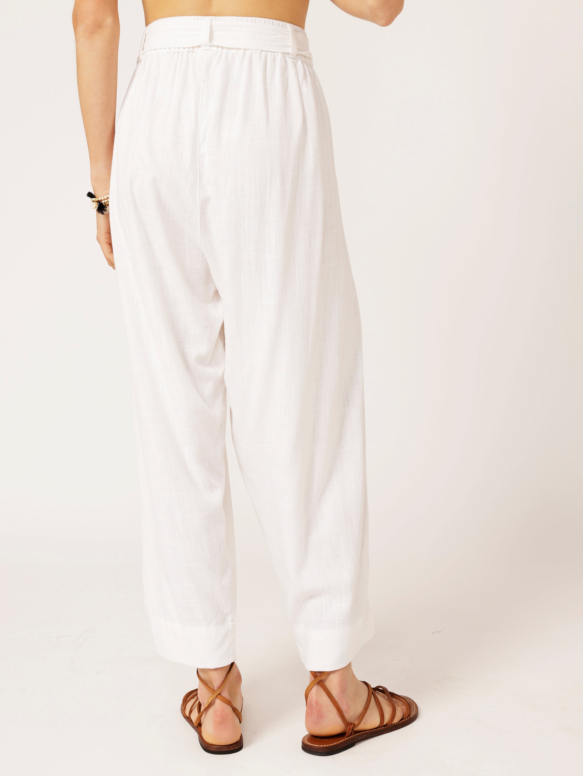 Roma Pant | Off White | Viscose Linen - Saffron Road