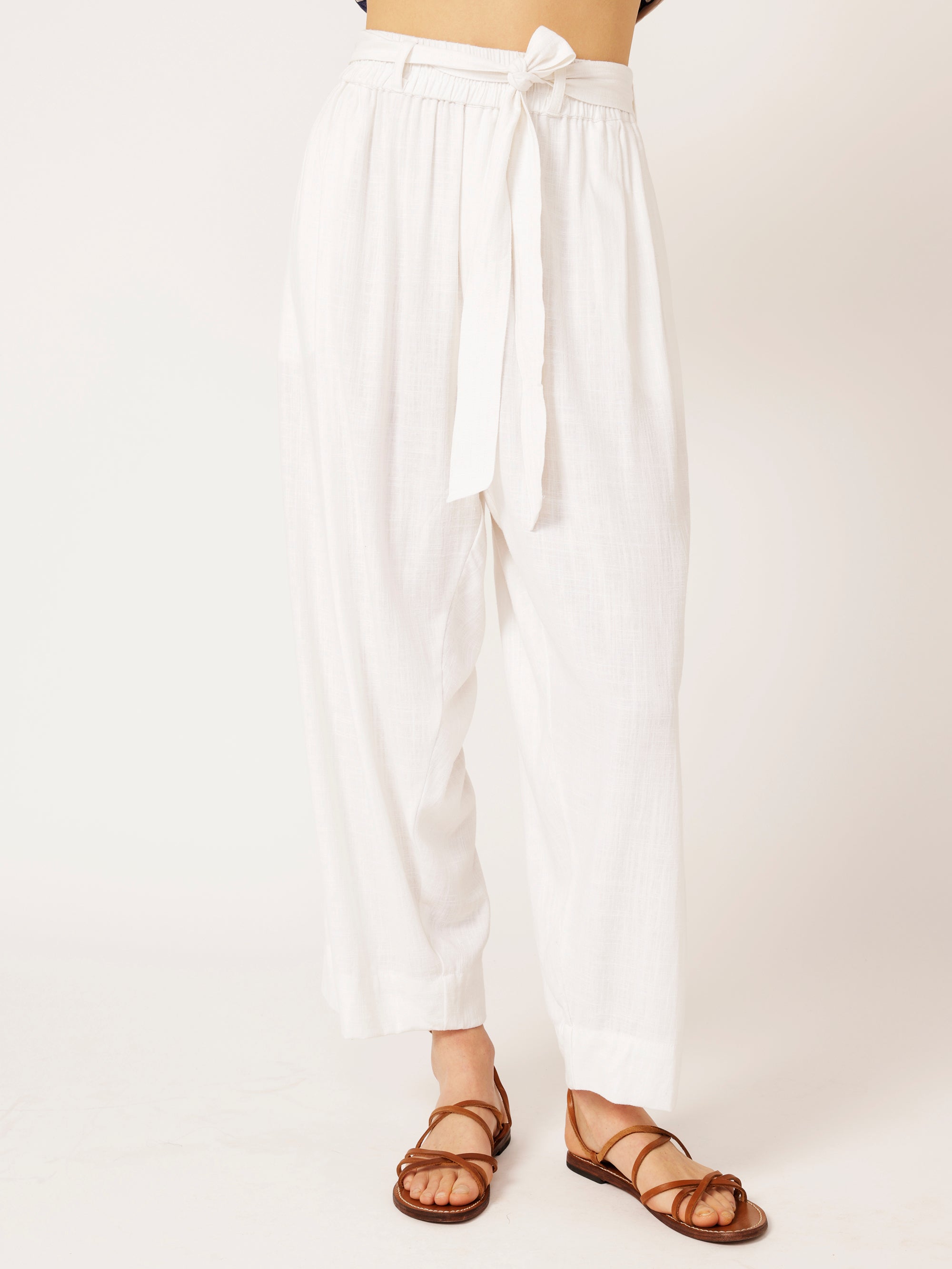 Roma Pant | Off White | Viscose Linen - Saffron Road