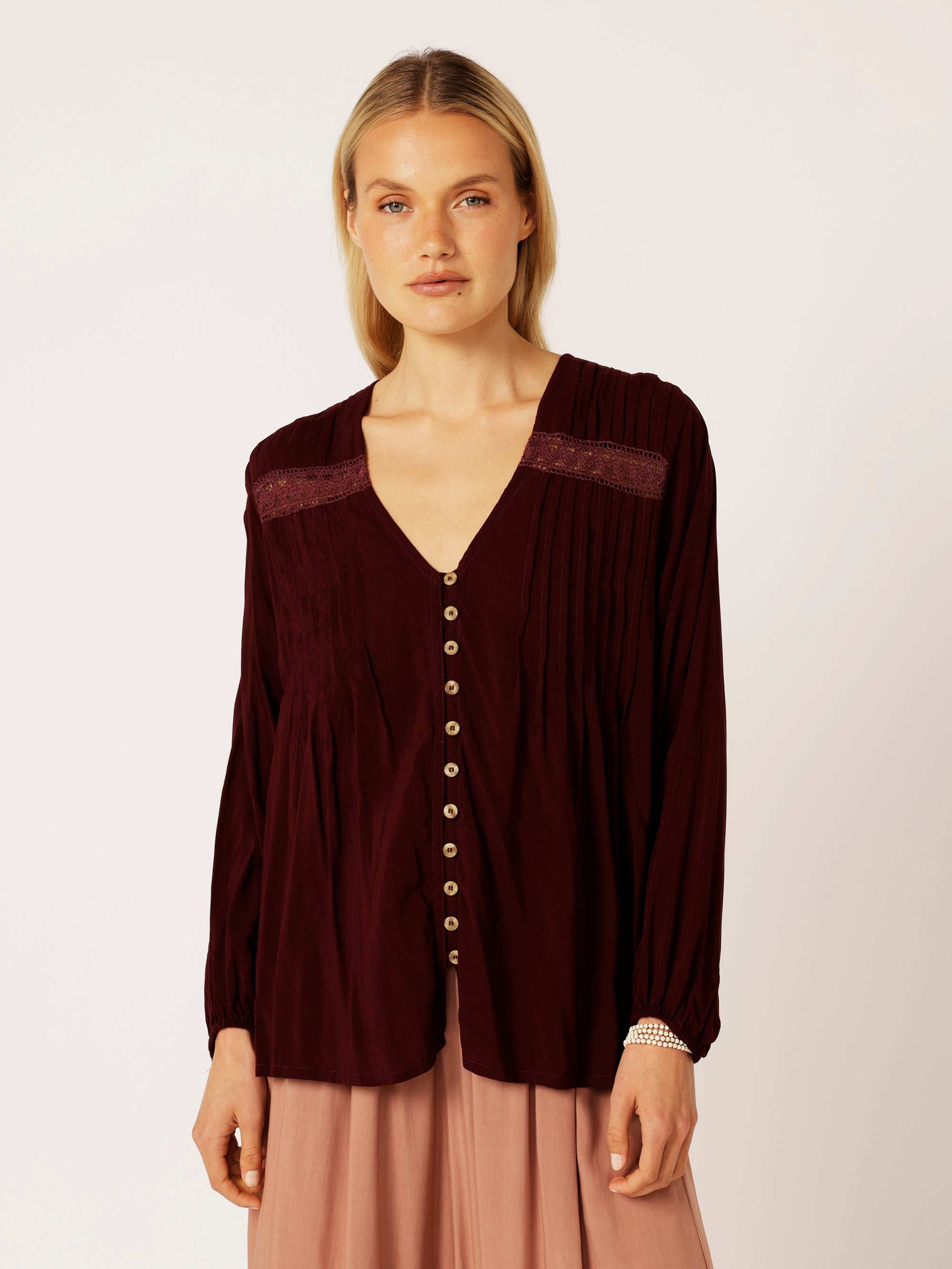 Camilla Hi-Low Top | Plum - Saffron Road