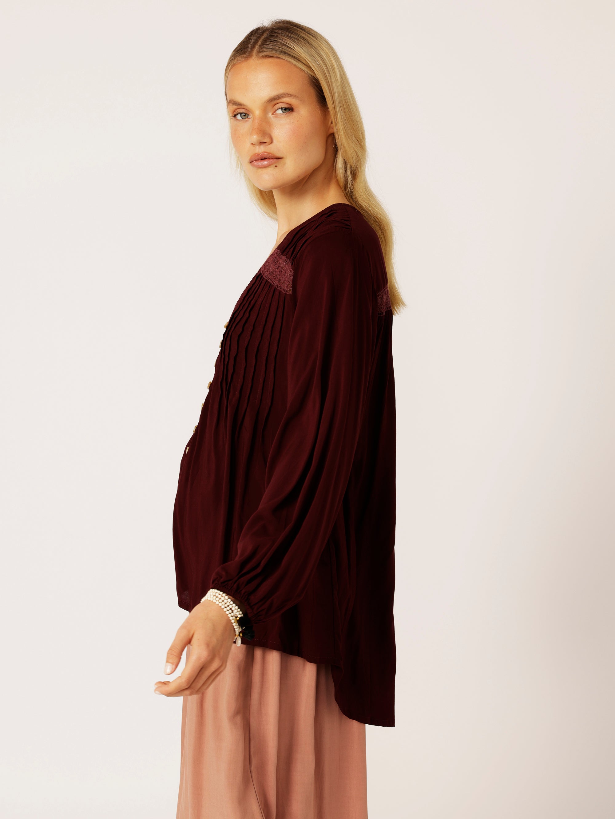 Camilla Hi-Low Top | Plum - Saffron Road
