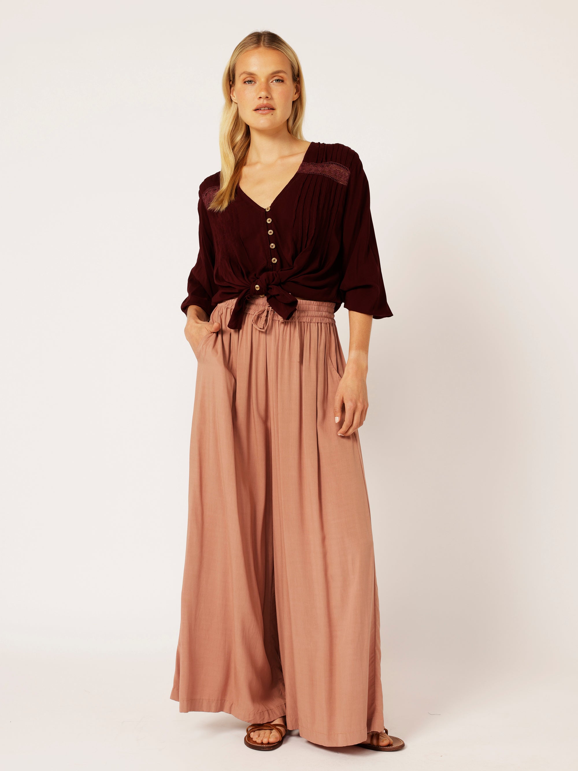 Camilla Hi-Low Top | Plum - Saffron Road