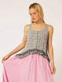 Lily Rose Singlet | Cropped | Sage Peony - Saffron Road