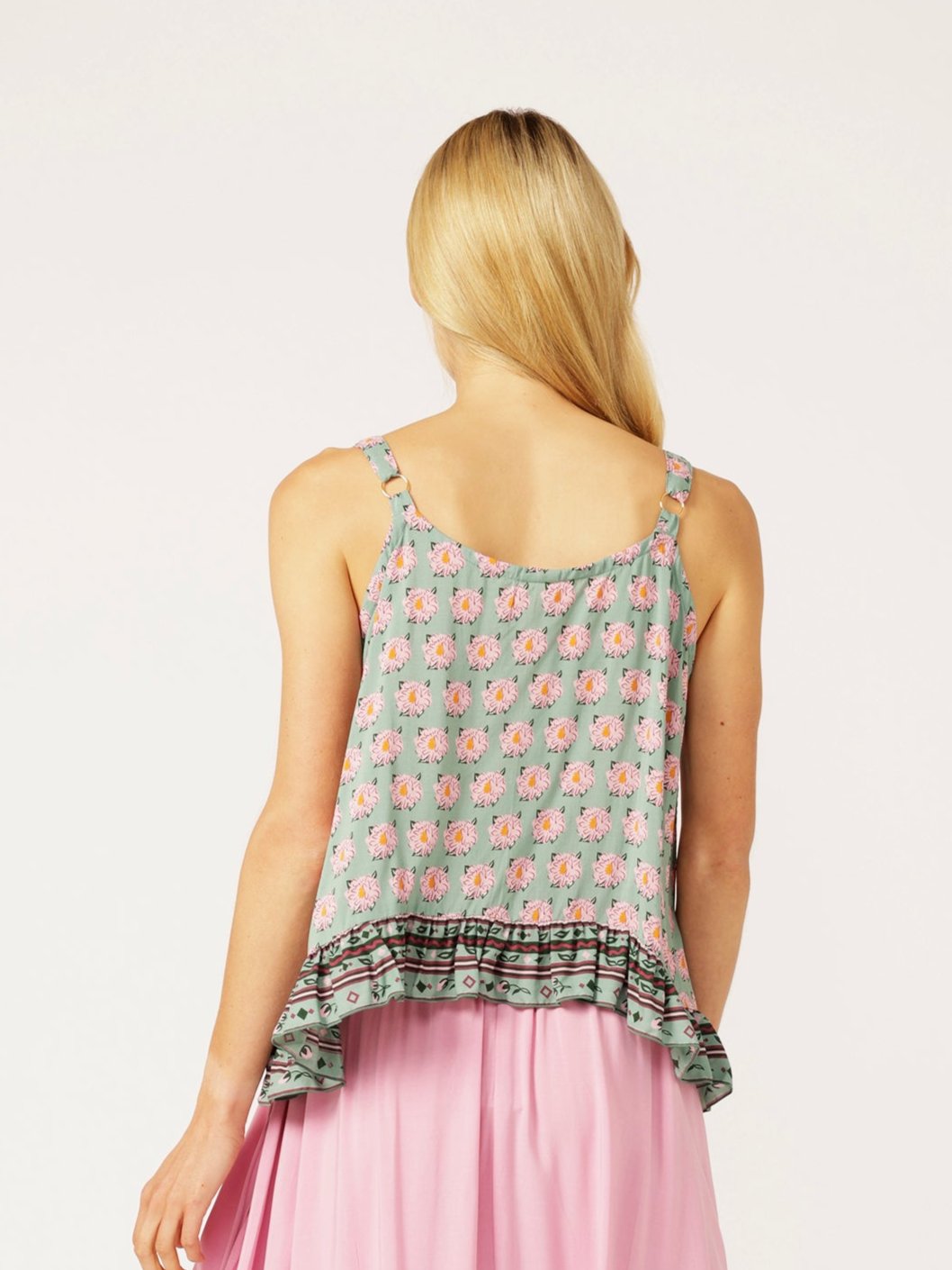 Lily Rose Singlet | Cropped | Sage Peony - Saffron Road