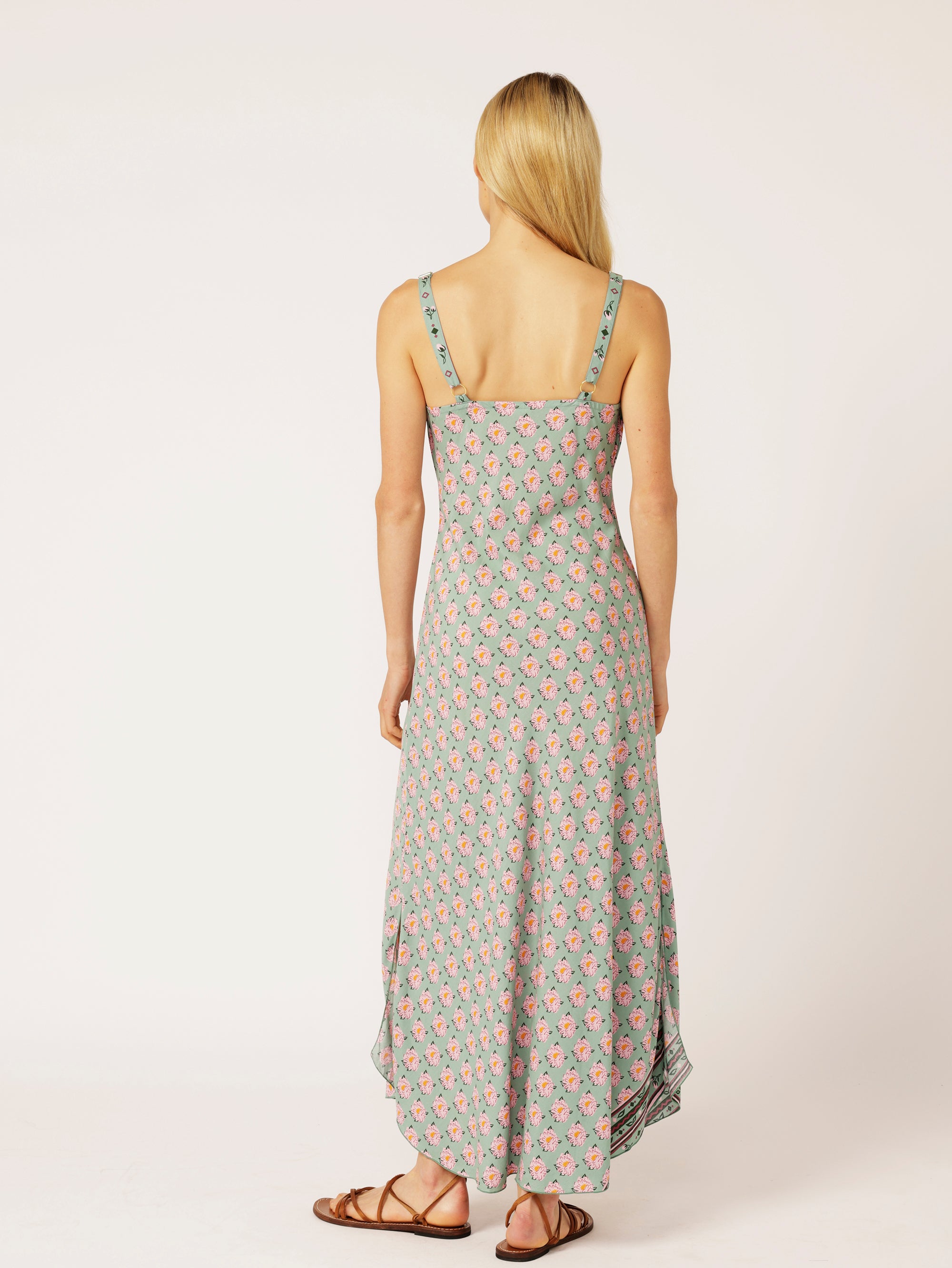 Slip Dress MAXI | Bias Cut | Sage Peony - Saffron Road