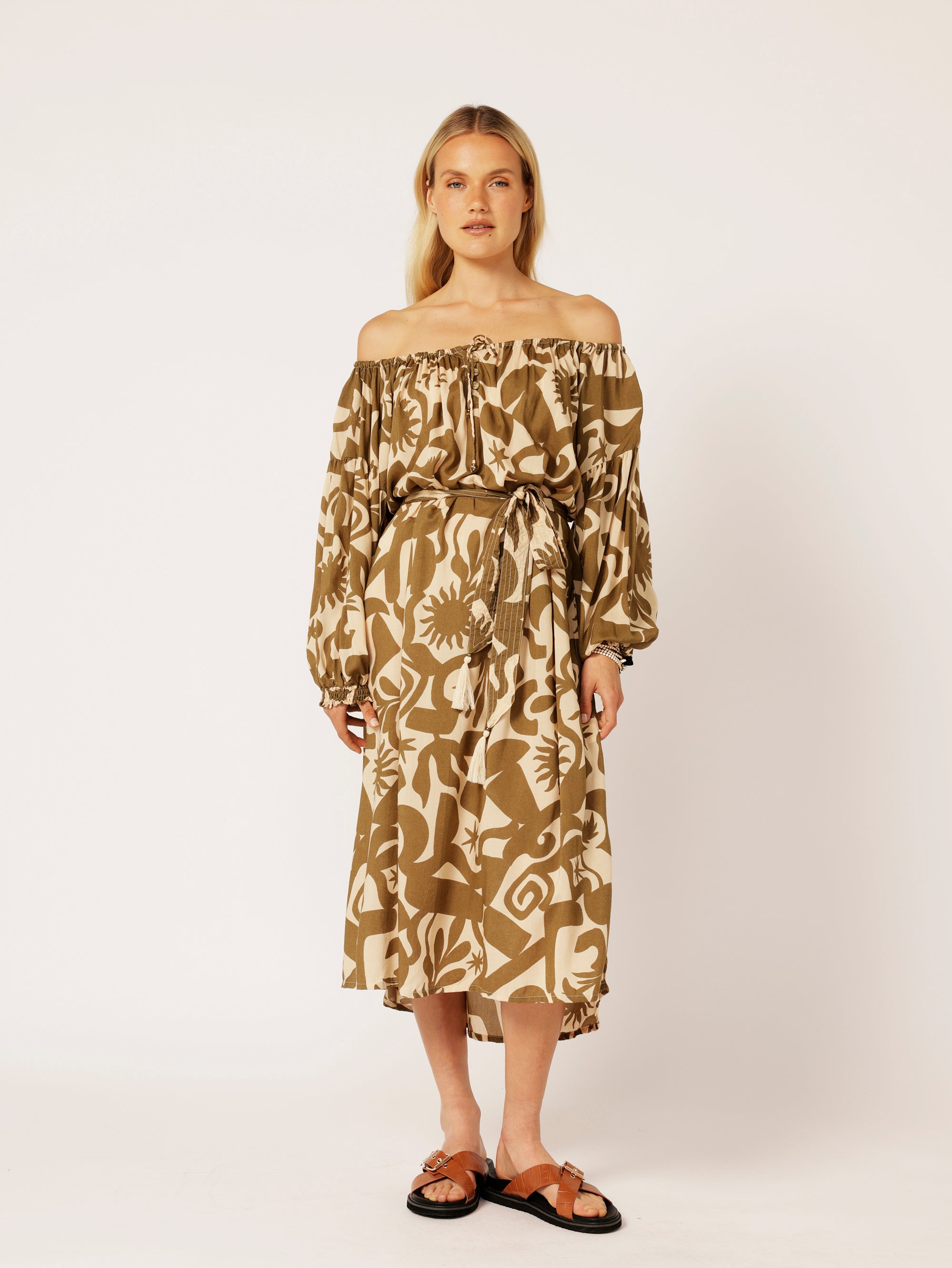 Poets Dress | Soleil Khaki - Saffron Road