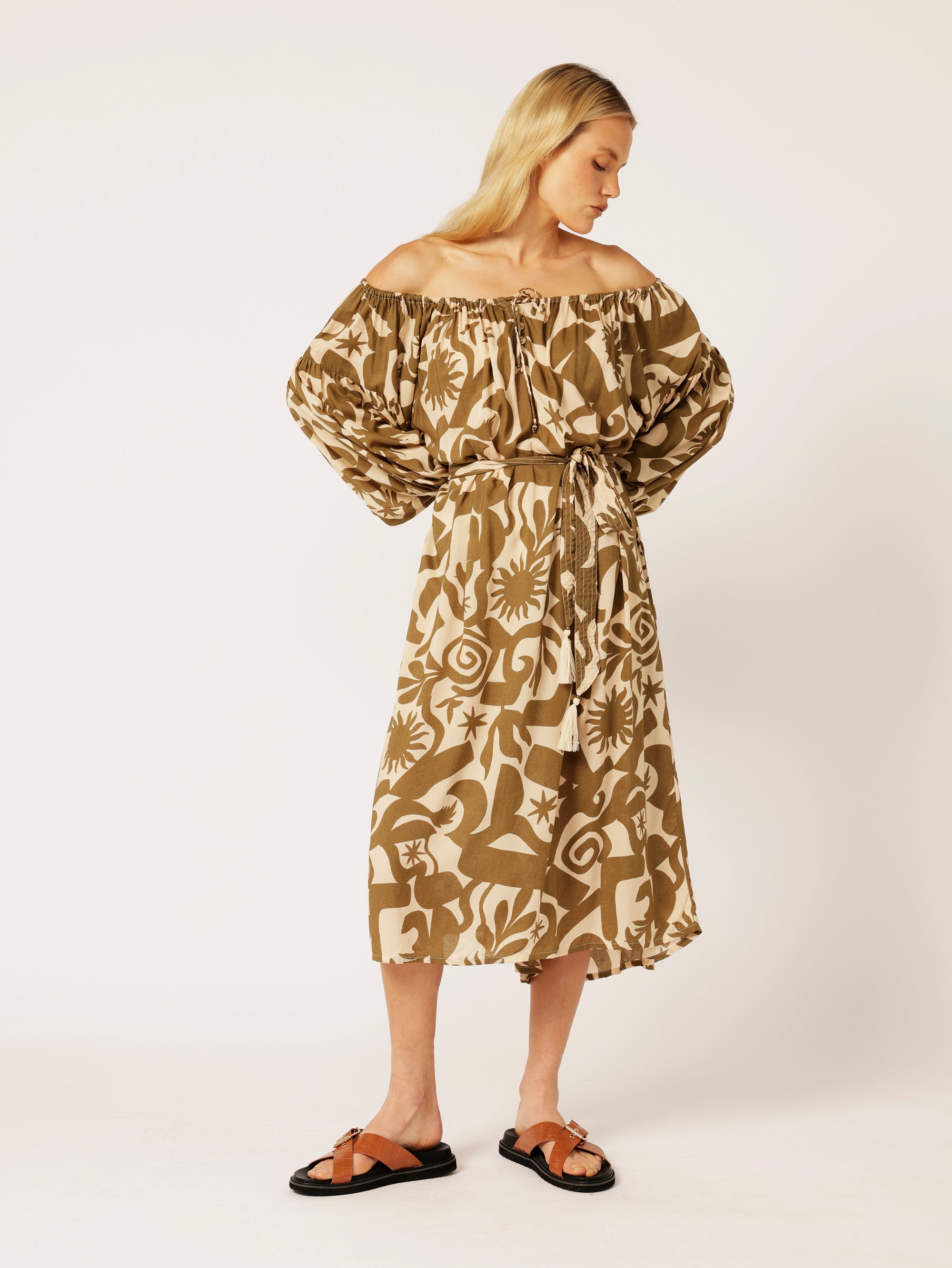 Poets Dress | Soleil Khaki - Saffron Road