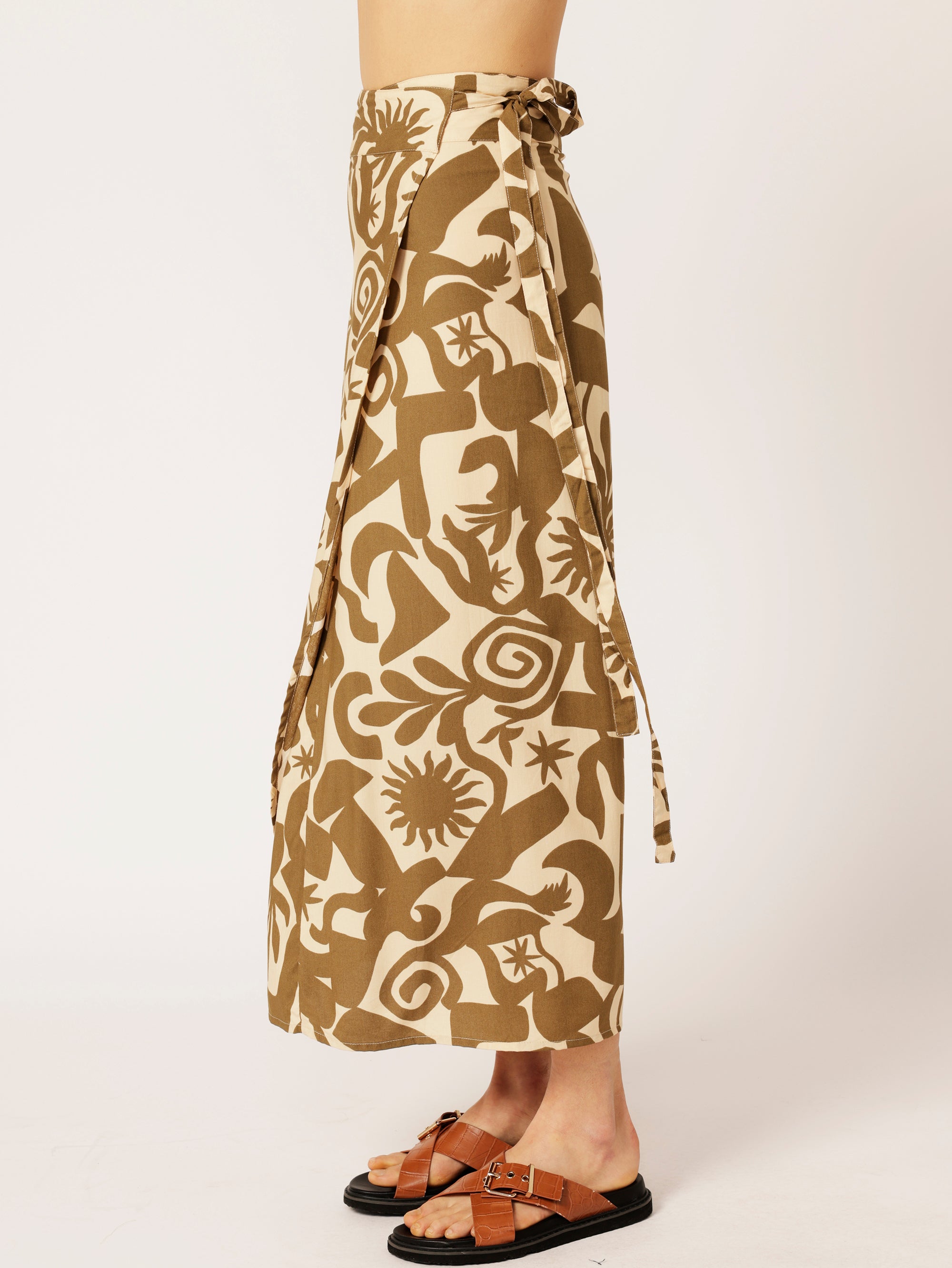 Wrap Skirt |  Soleil Khaki - Saffron Road