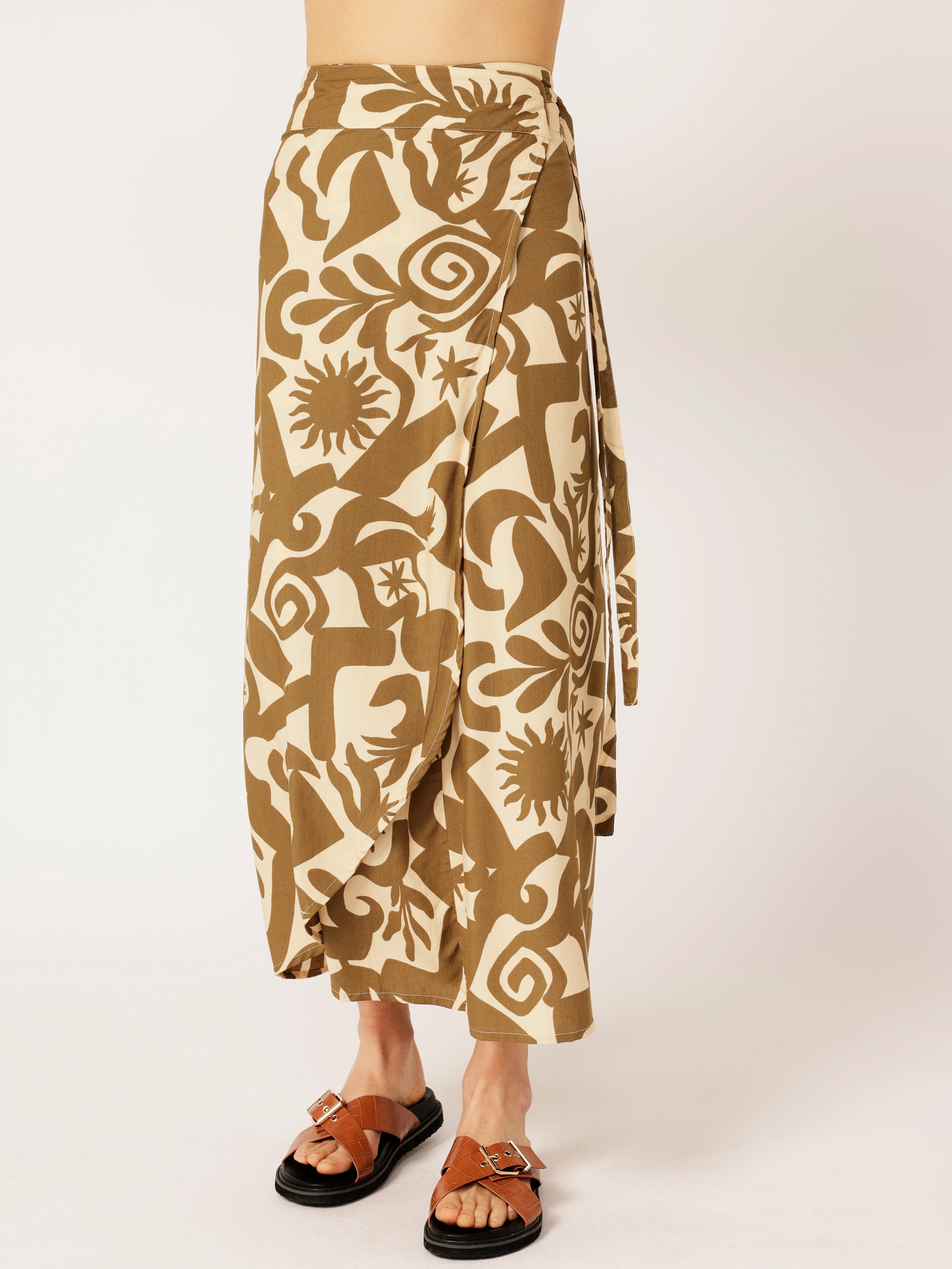 Wrap Skirt |  Soleil Khaki - Saffron Road