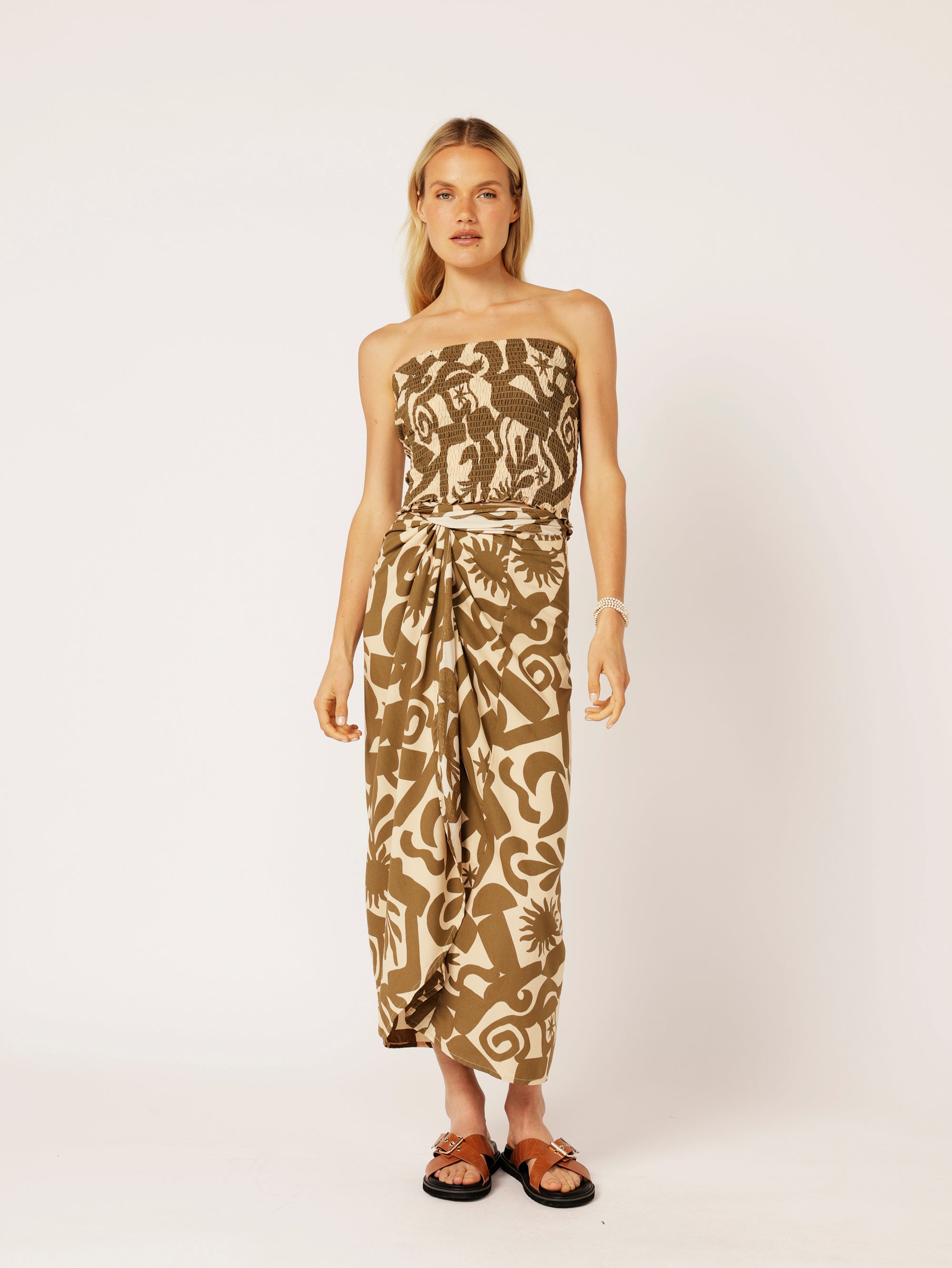 Wrap Skirt |  Soleil Khaki - Saffron Road