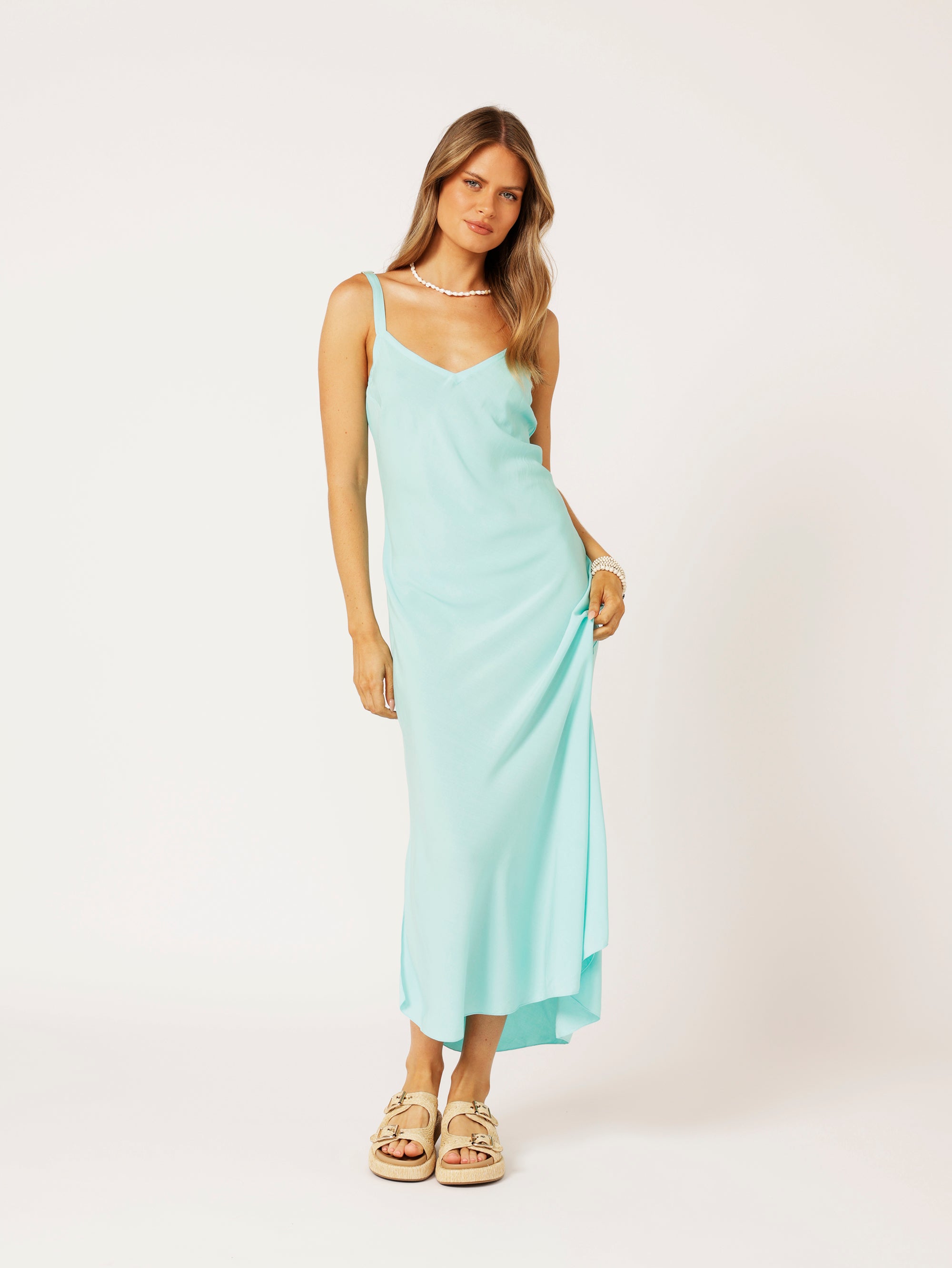 Slip Dress MAXI | Bias Cut | Turquoise - Saffron Road