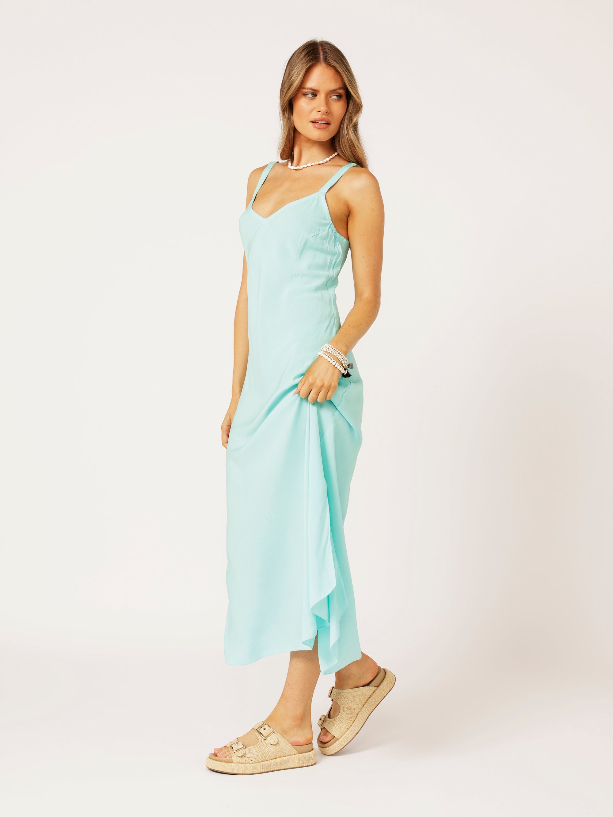 Slip Dress MAXI | Bias Cut | Turquoise - Saffron Road