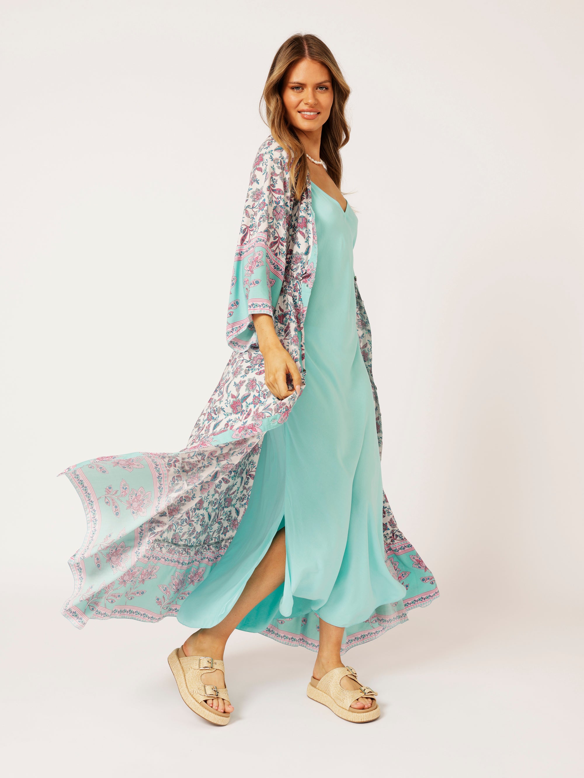 Slip Dress MAXI | Bias Cut | Turquoise - Saffron Road