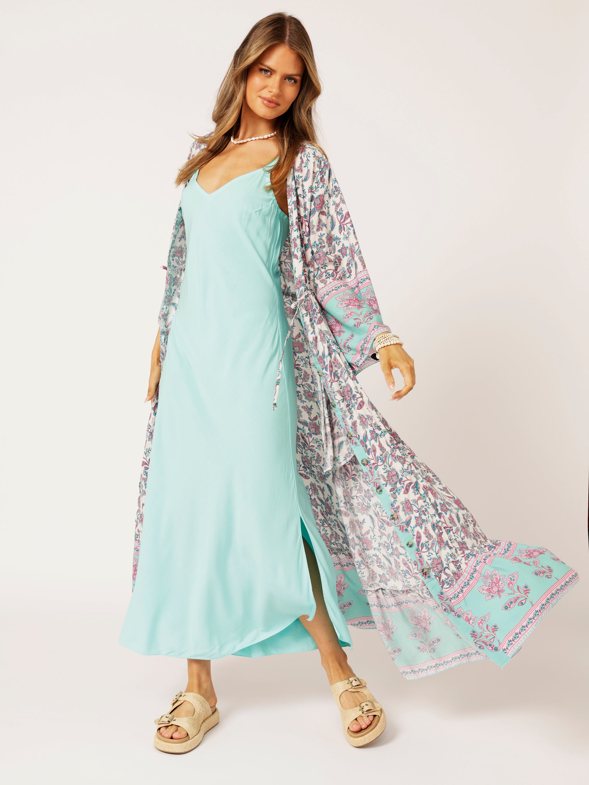 Slip Dress MAXI | Bias Cut | Turquoise - Saffron Road