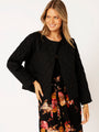 Quilted Jacket CROPPED | Black - Saffron Road