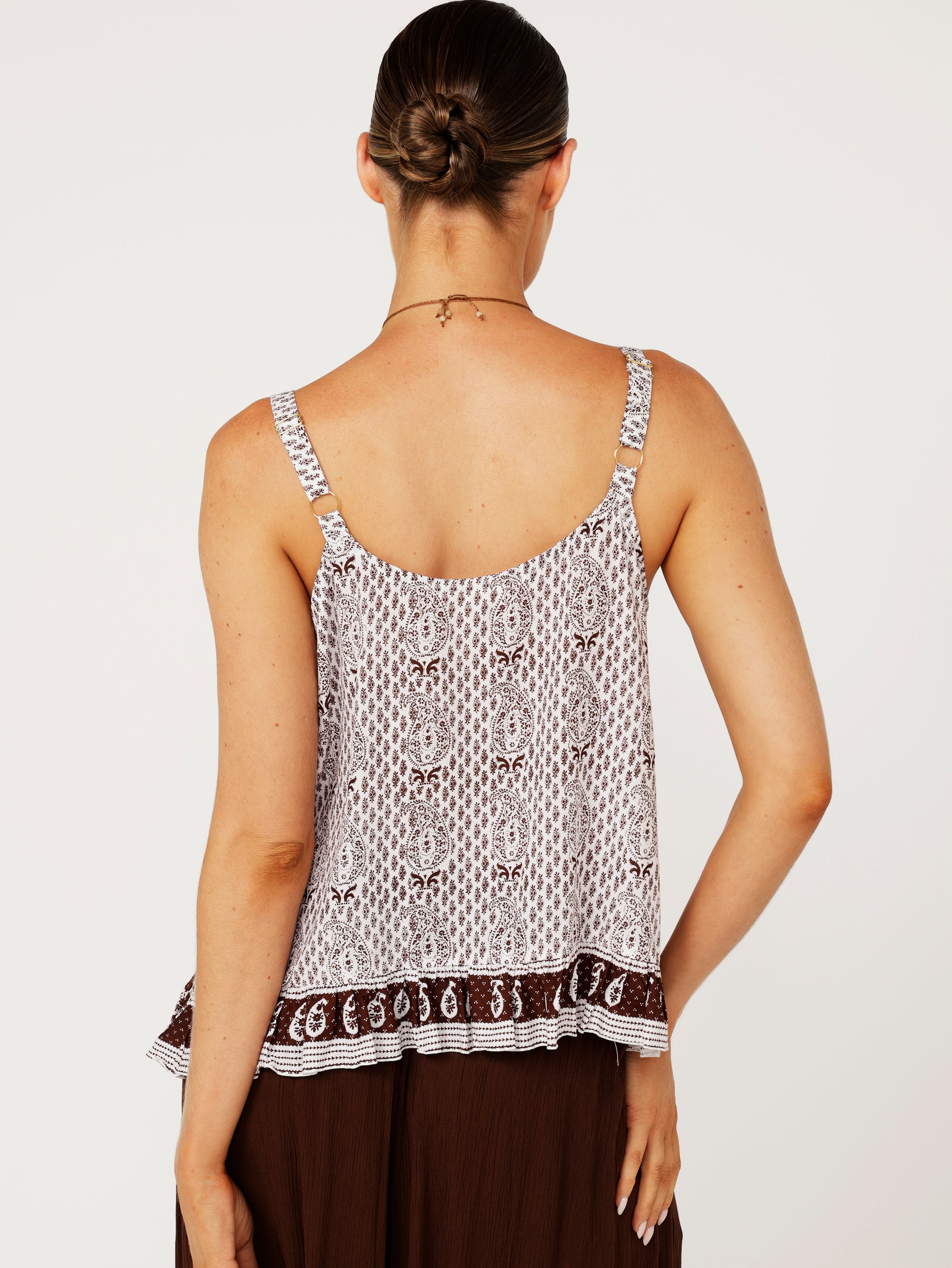 Lily Rose Singlet | CROPPED | Chocolate Brown - Saffron Road