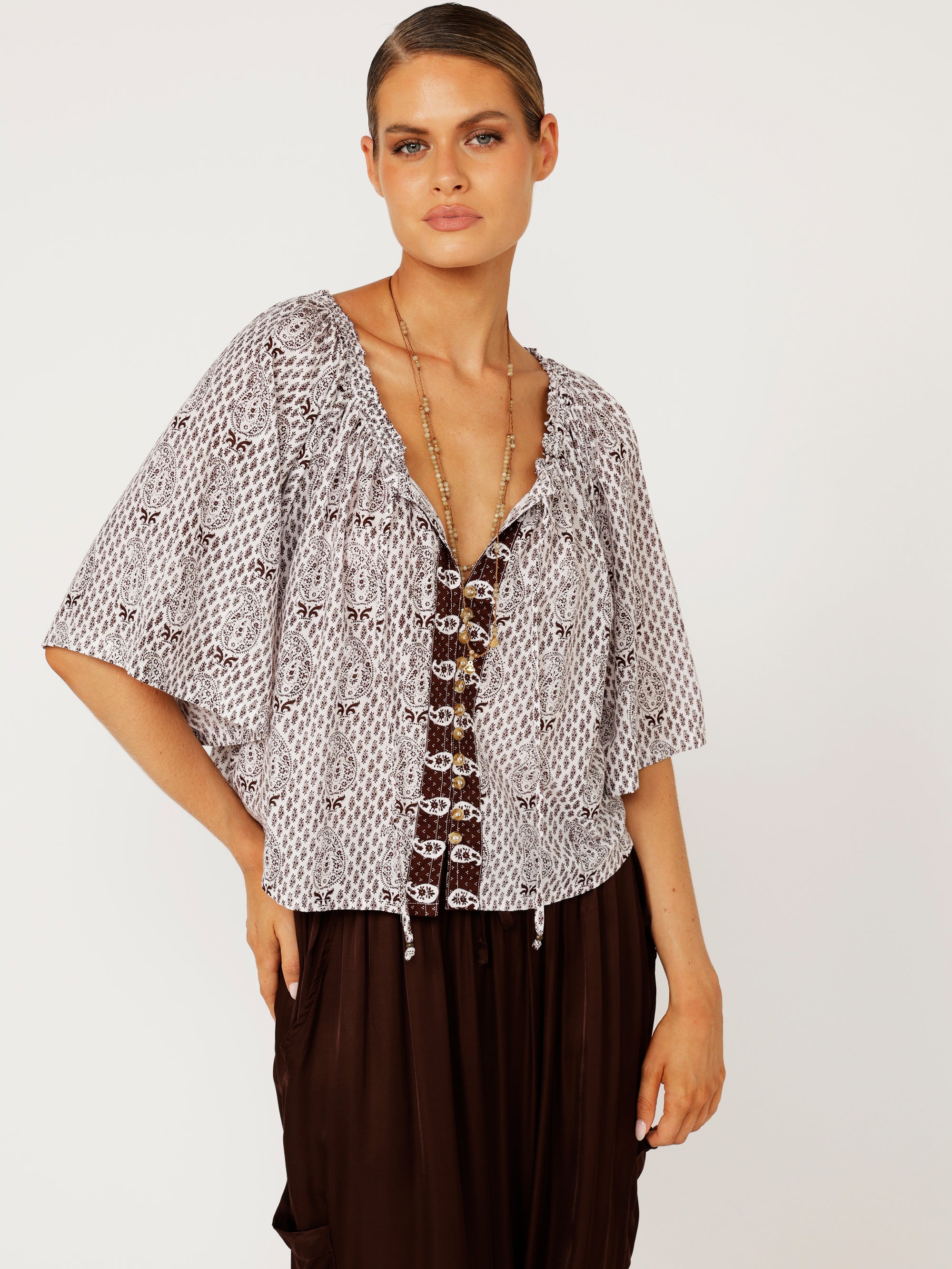 Festival Dreaming Top | Chocolate Brown - Saffron Road