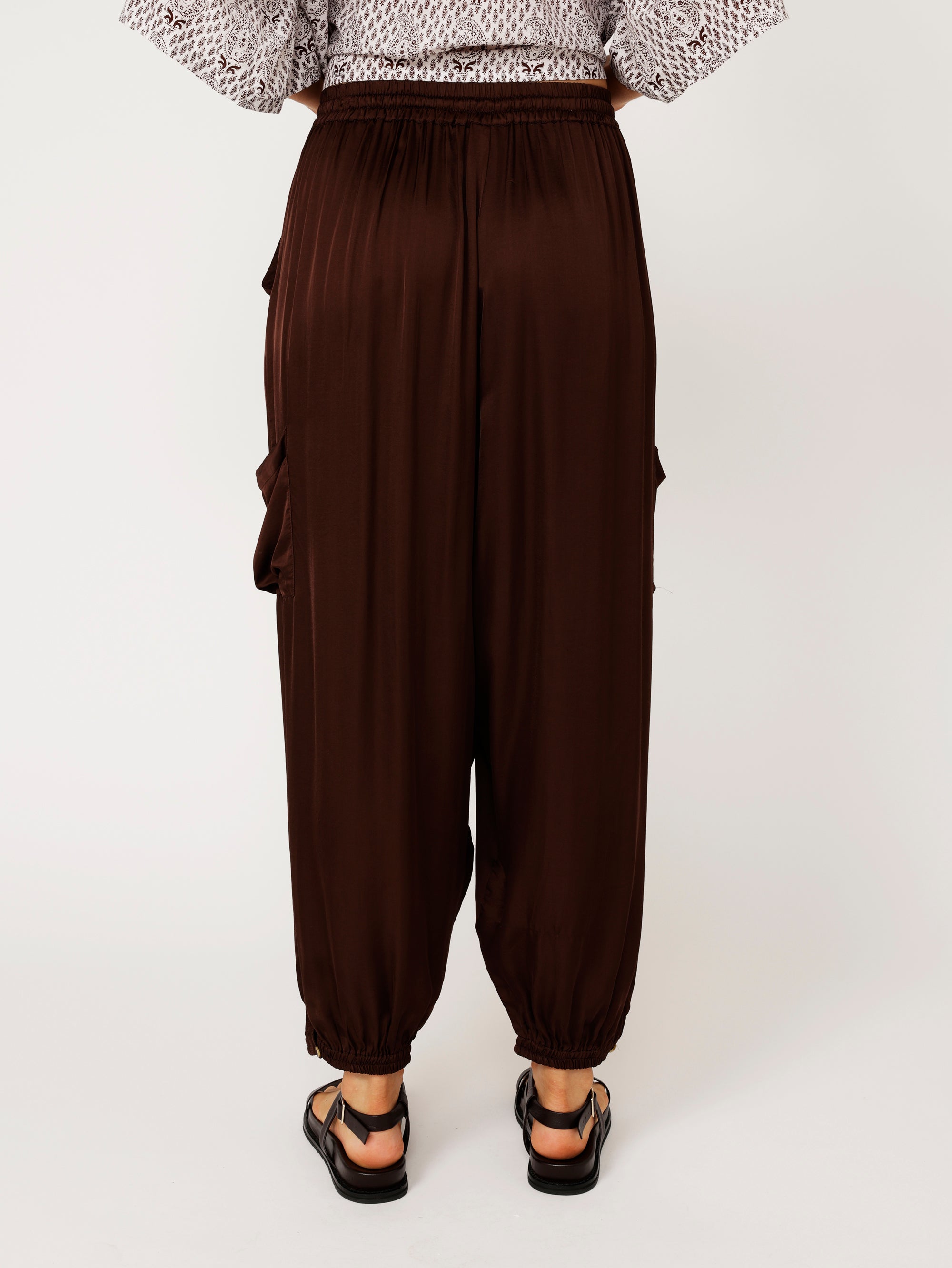 Cargo Pant | Satin | Chocolate - Saffron Road