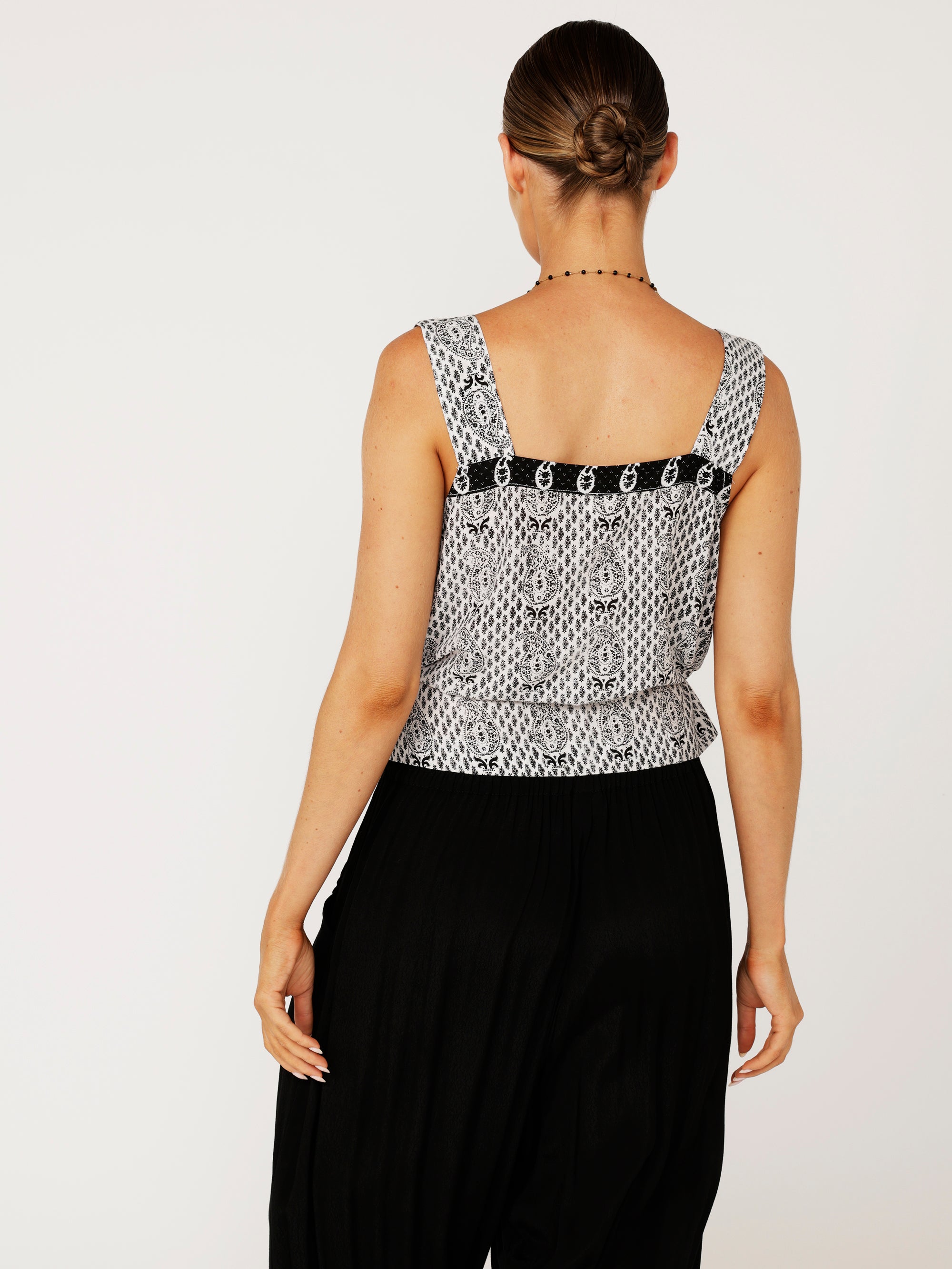 Emma Drawstring Tank | Onyx Black - Saffron Road