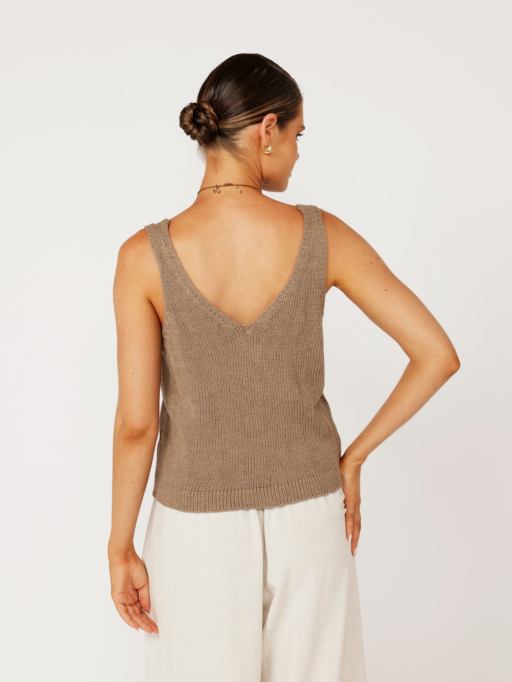 Cotton Knit Tank | Stone - Saffron Road
