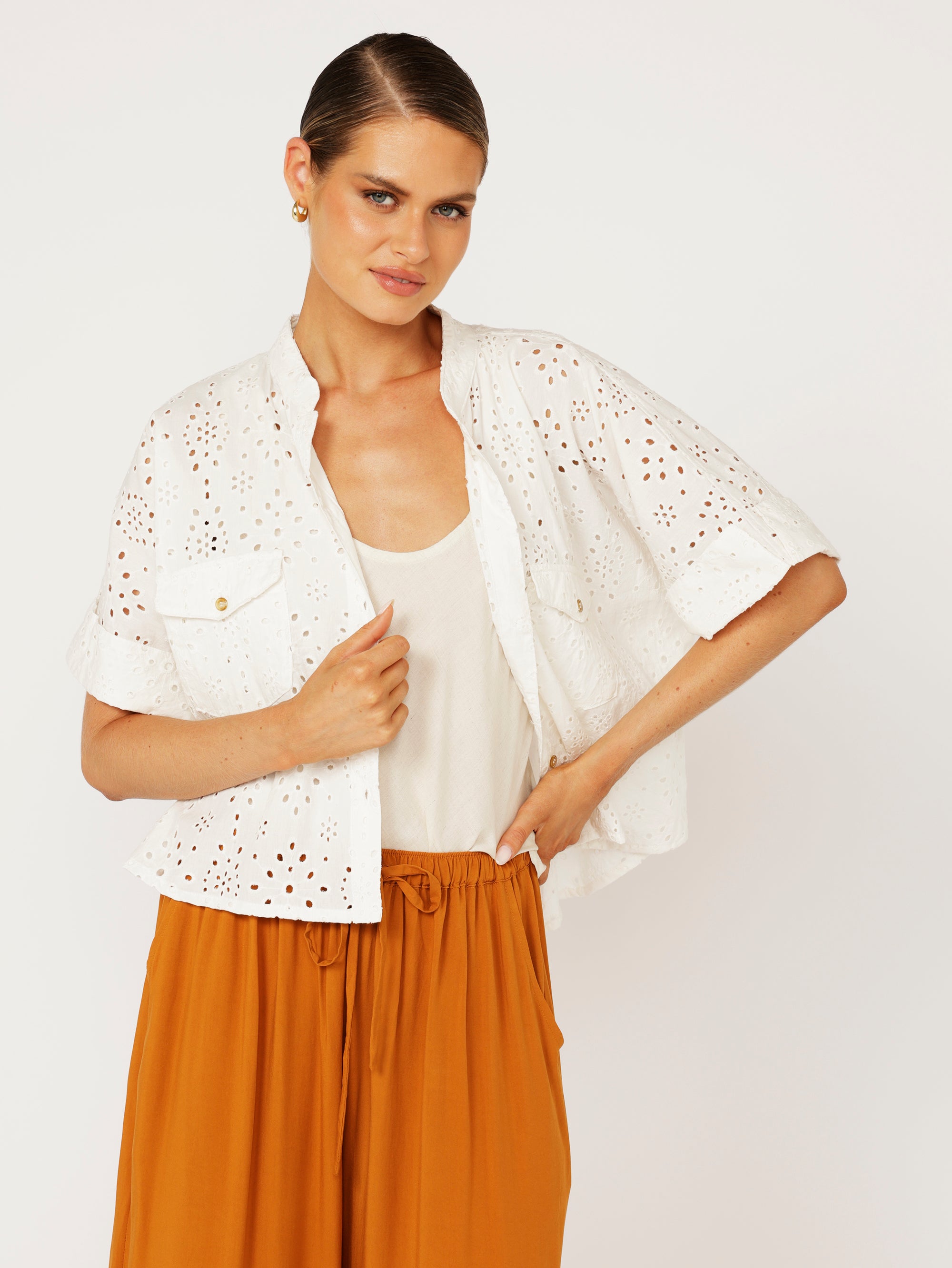 Mini Willow Shirt | Embroidery Anglaise - Saffron Road