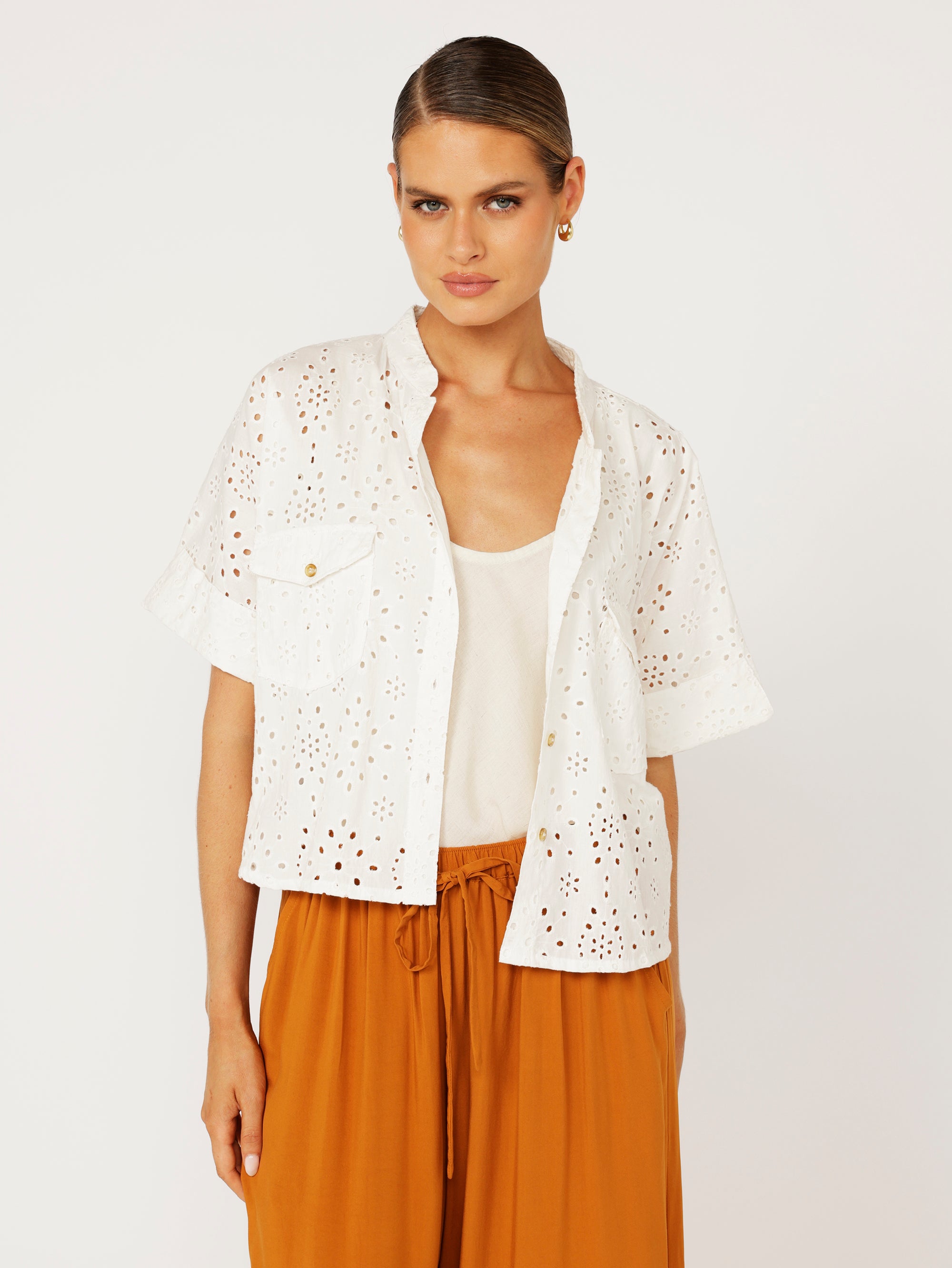 Mini Willow Shirt | Embroidery Anglaise - Saffron Road