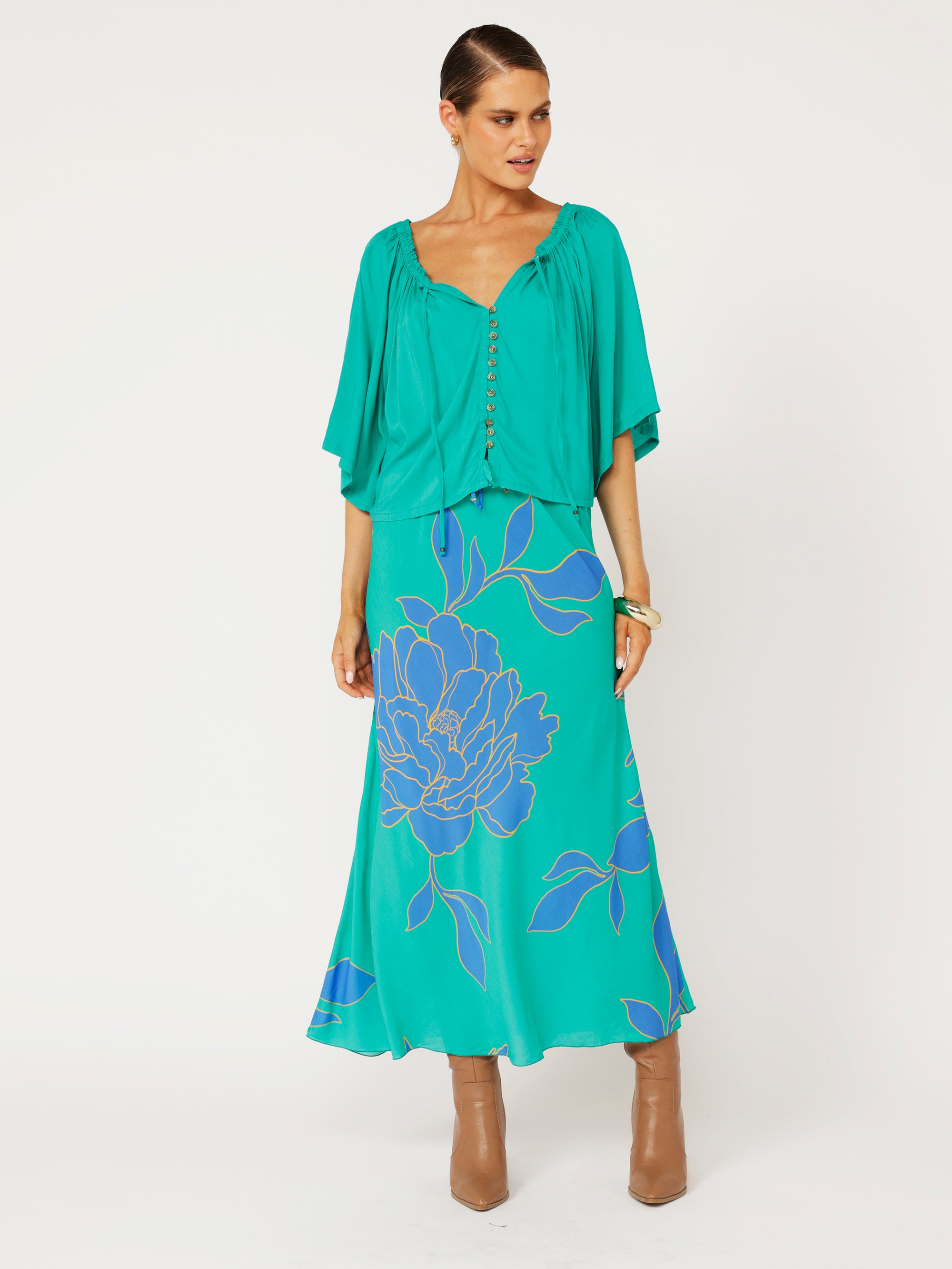 Phoebe Jacket | Azure Botanica - Saffron Road