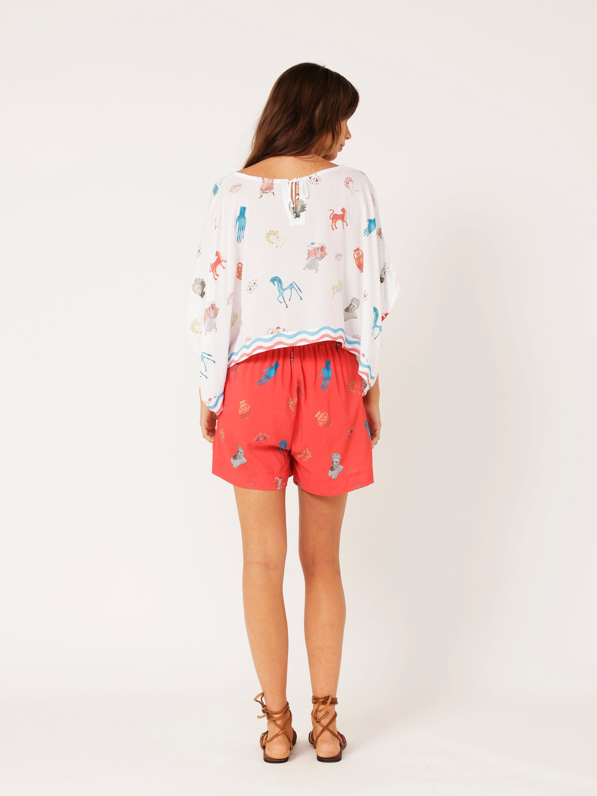 High Waisted Shorts | Grecian Red - Saffron Road