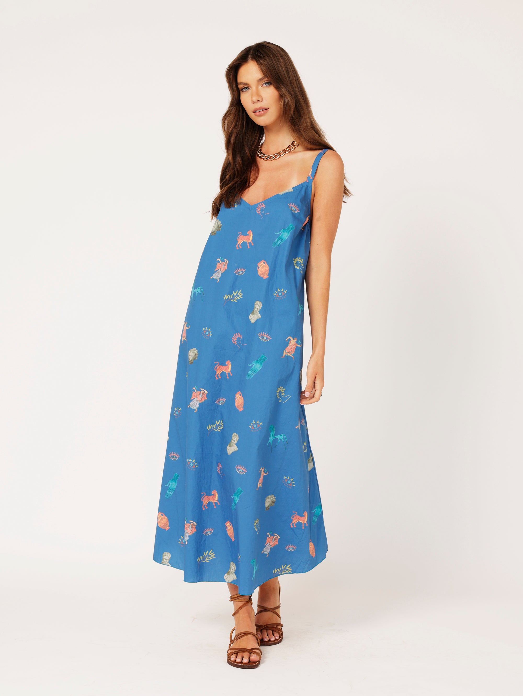 A-line Slip Dress | Grecian Blue - Saffron Road