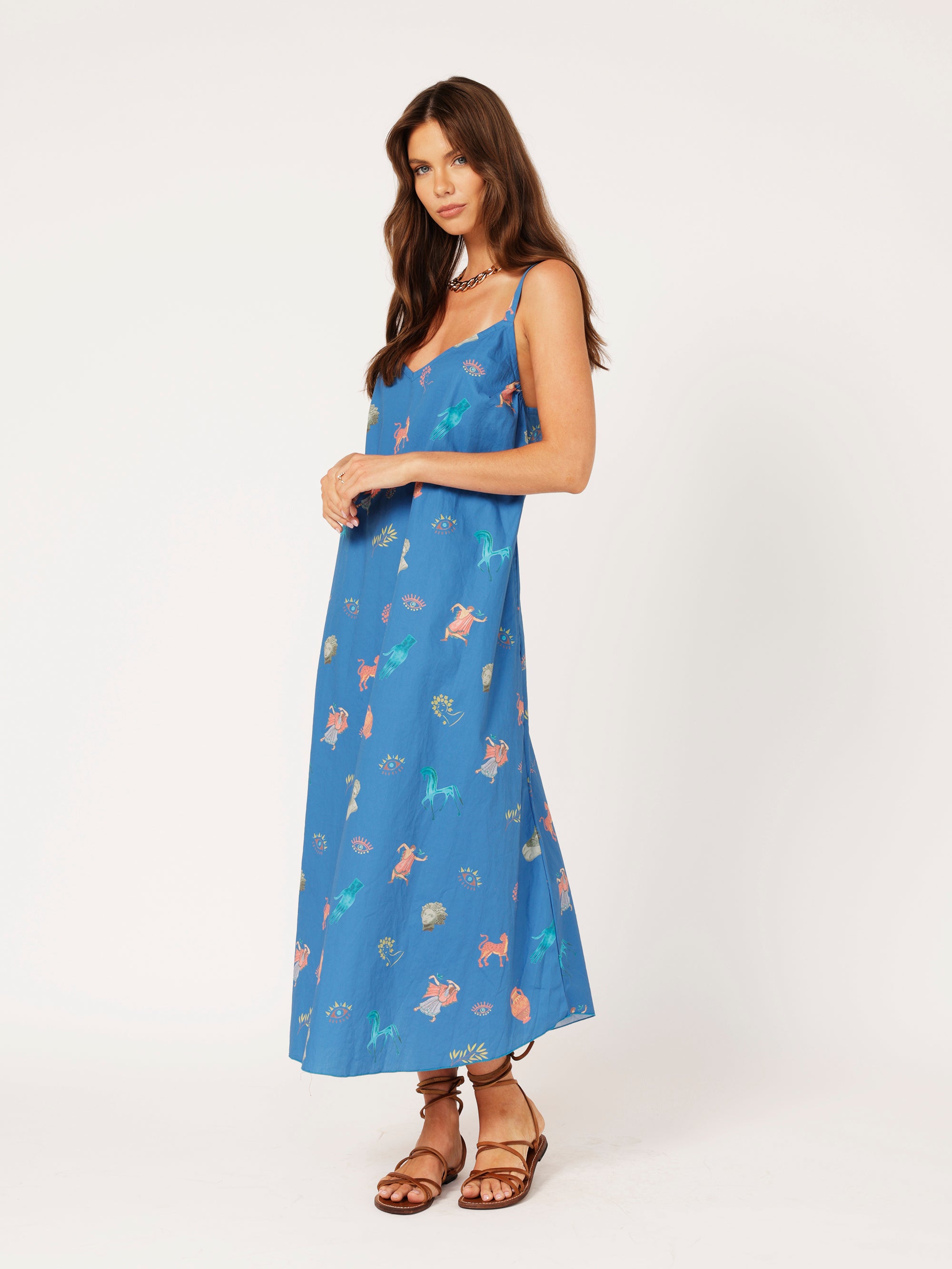 A-line Slip Dress | Grecian Blue - Saffron Road