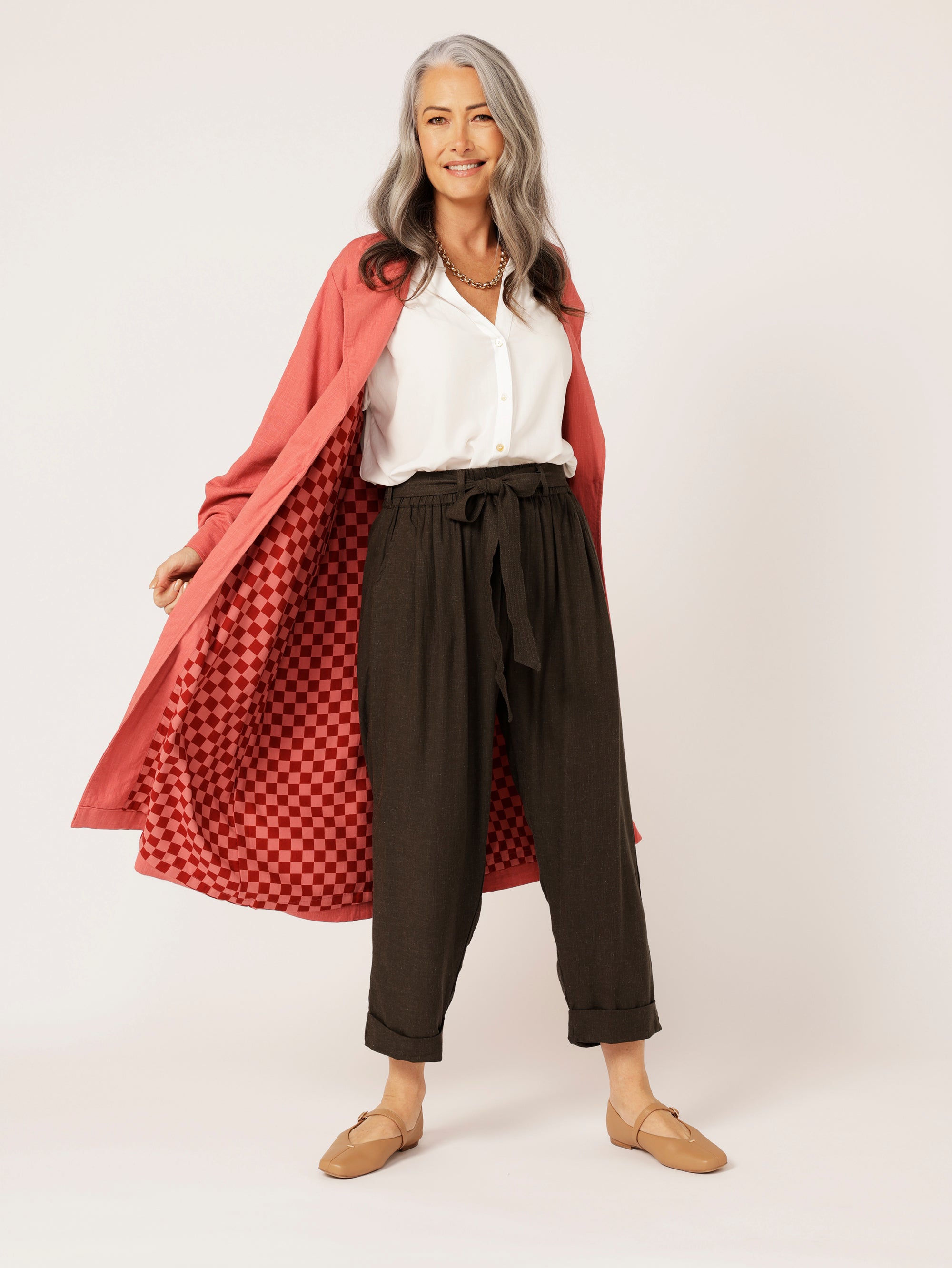 Travel Coat | Dusty Rose | Viscose Linen - Saffron Road