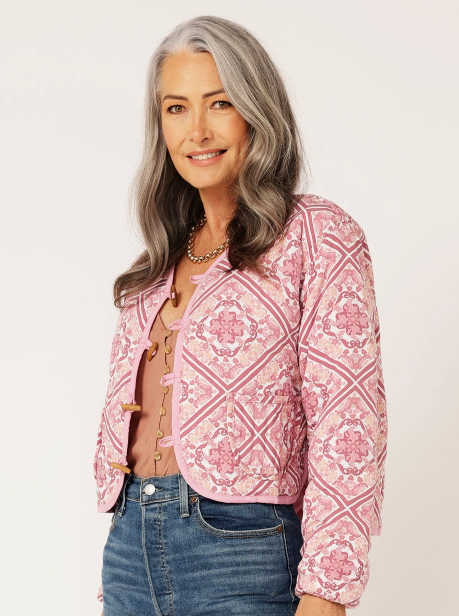 Quilted Jacket CROPPED | Tea Rose Tile - Saffron Road