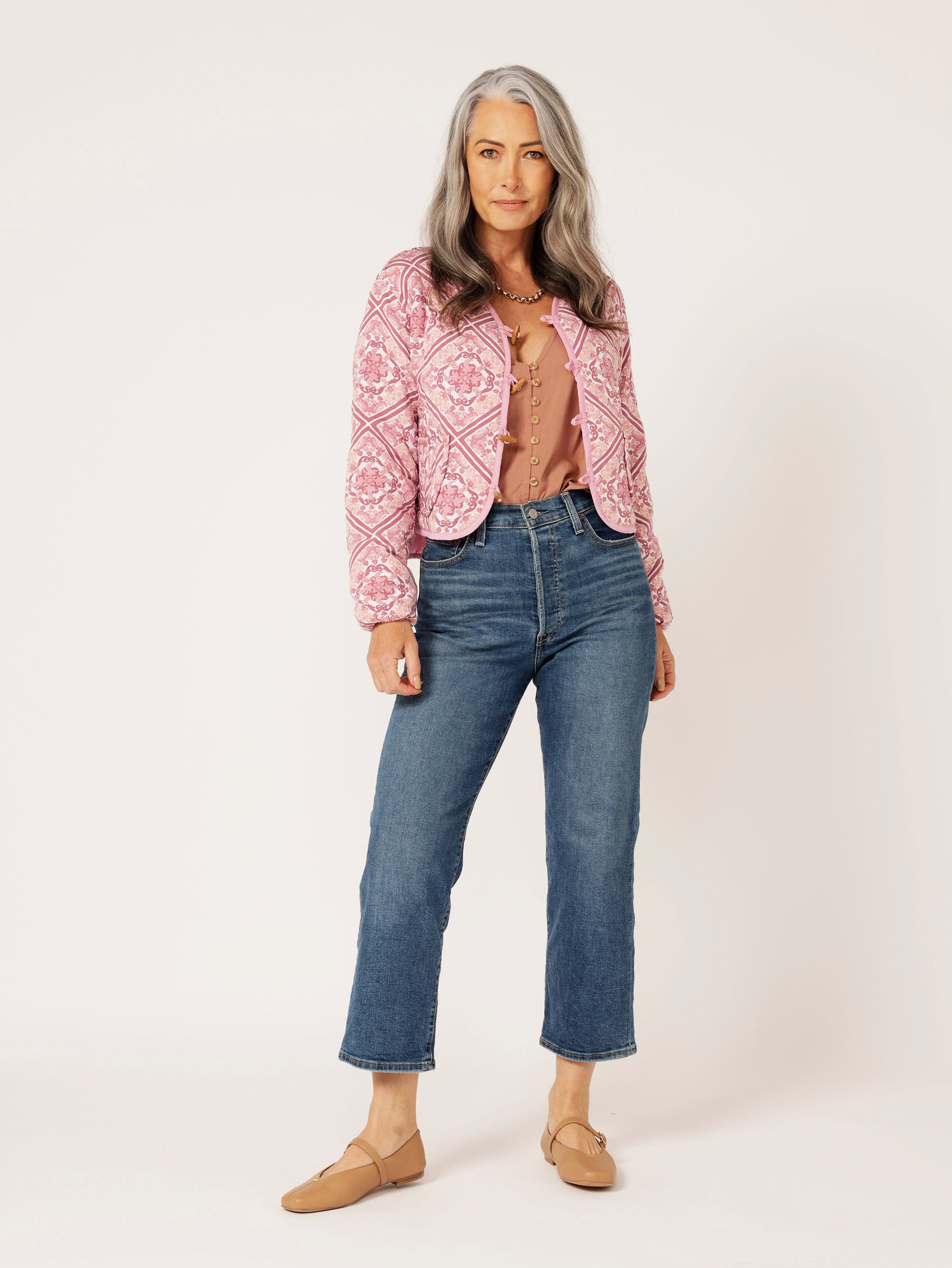 Quilted Jacket CROPPED | Tea Rose Tile - Saffron Road