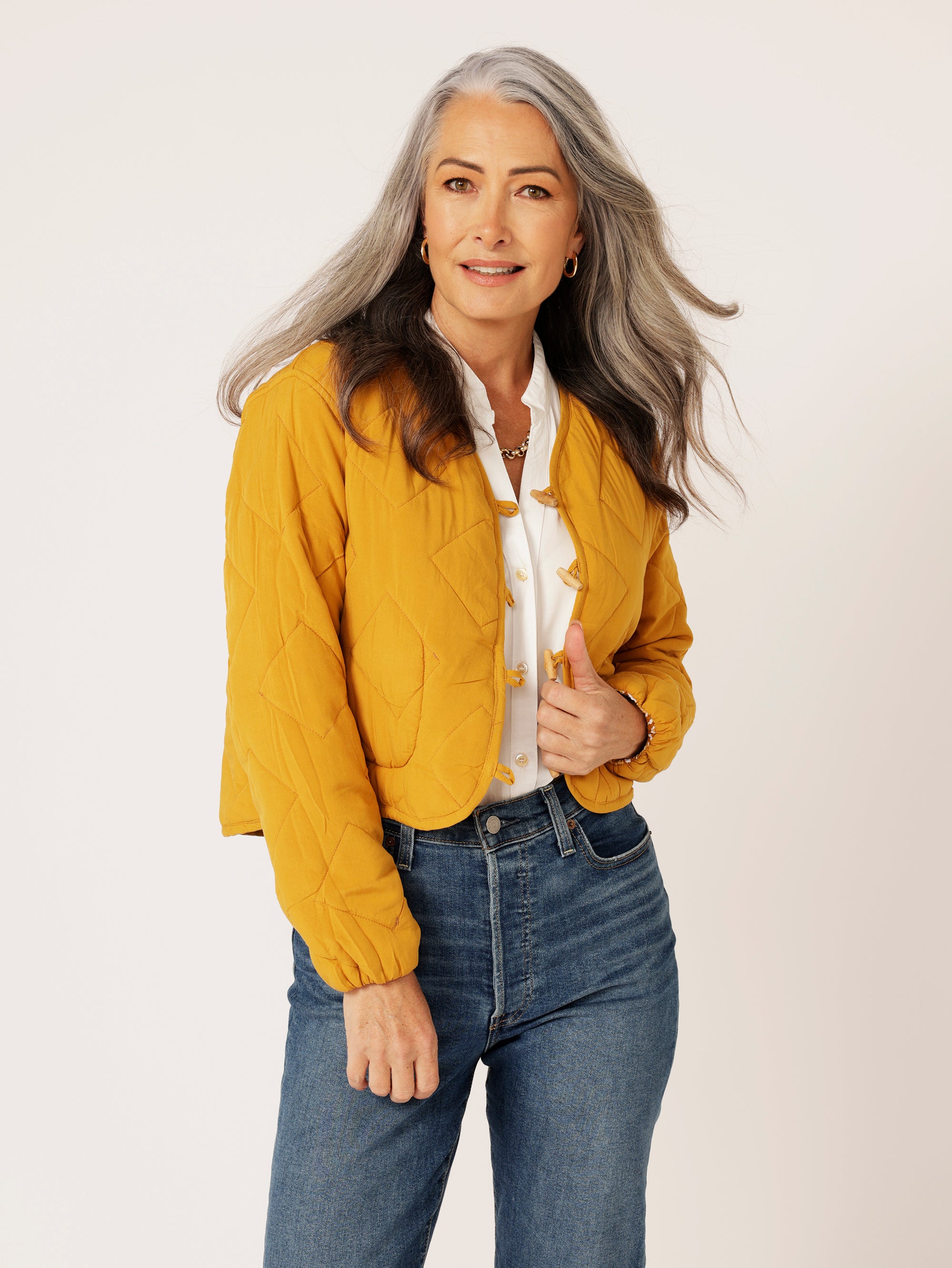 Quilted Jacket CROPPED | Golden Tile - Saffron Road