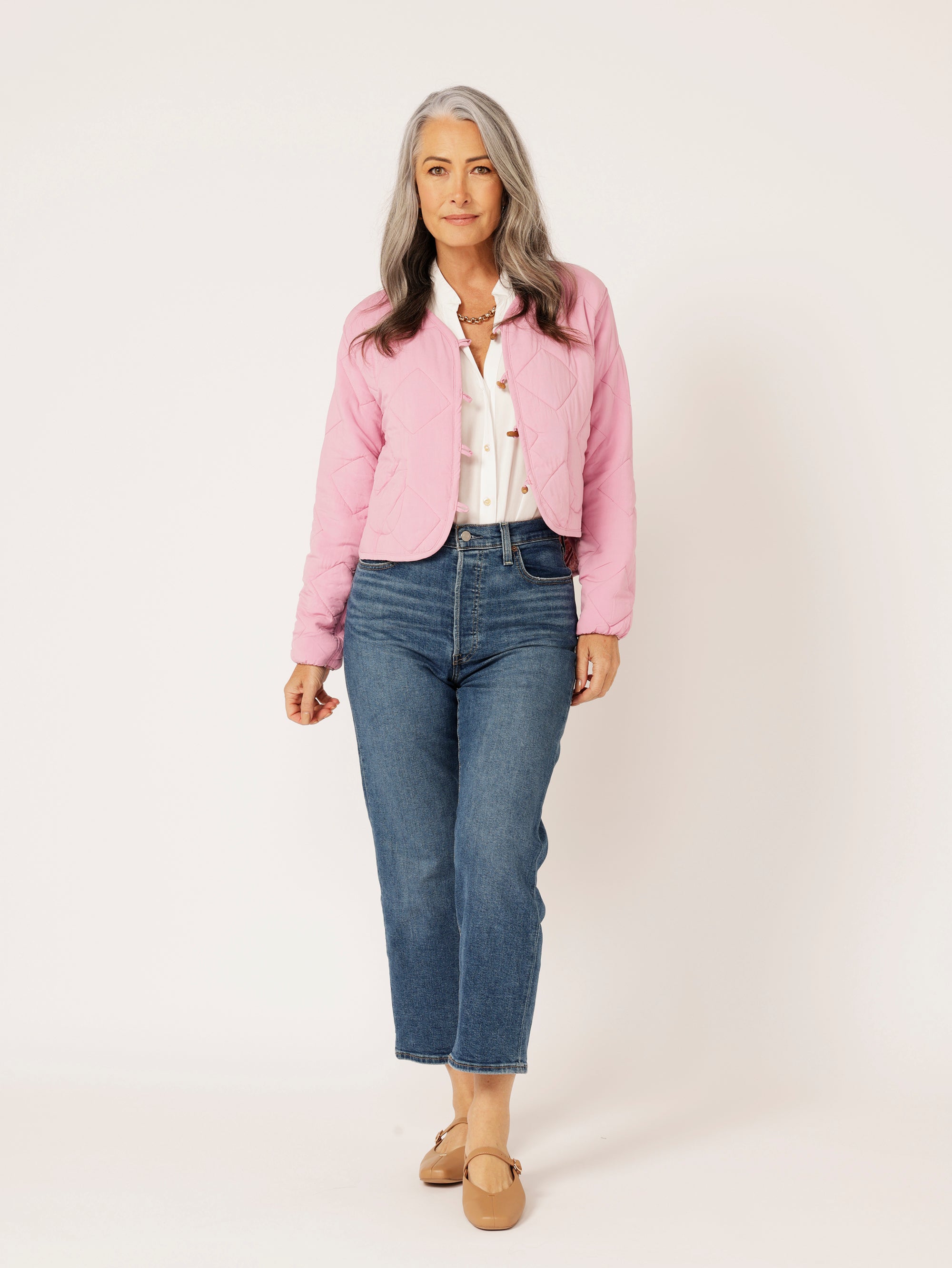 Quilted Jacket CROPPED | Tea Rose Tile - Saffron Road
