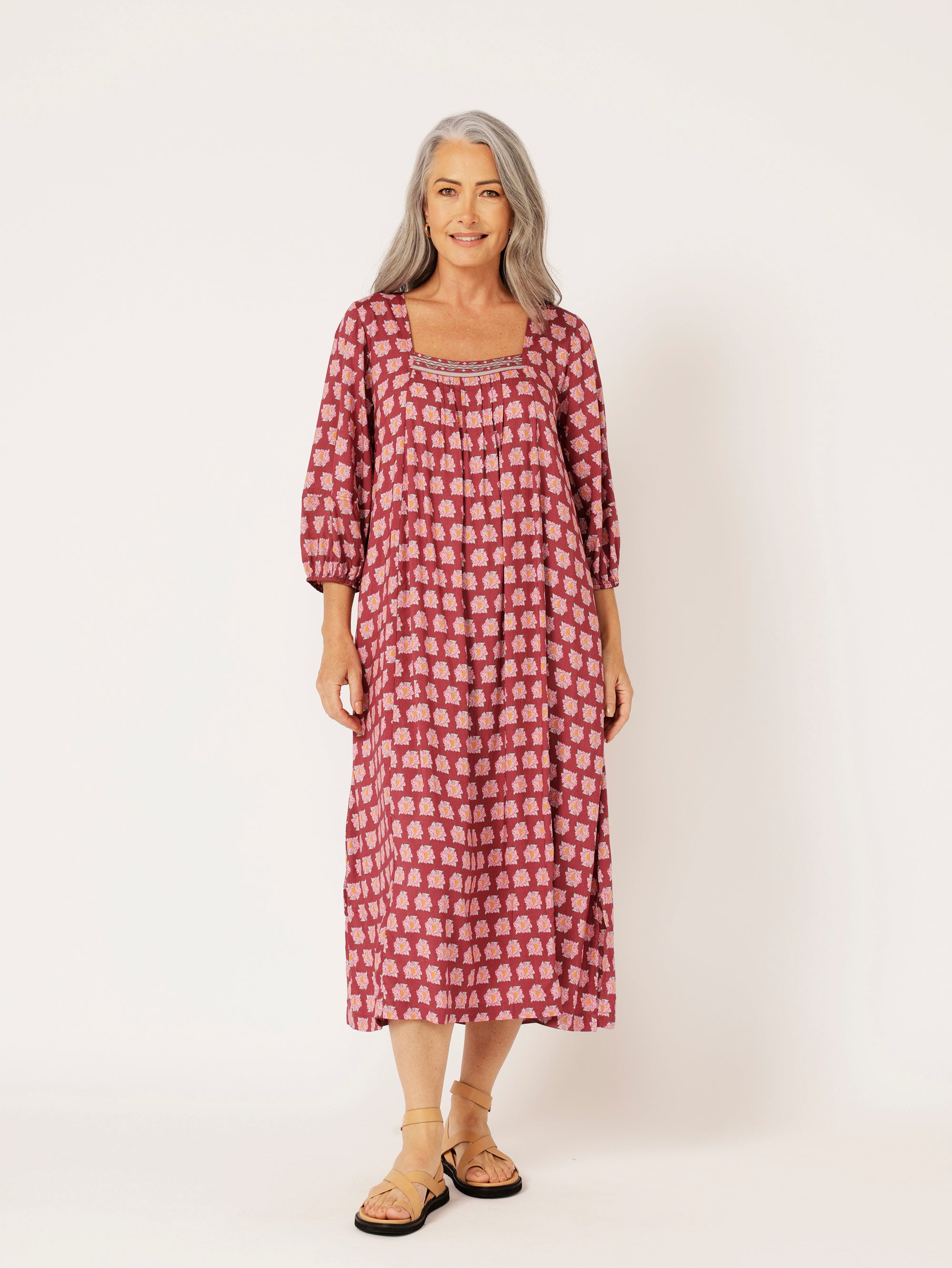 Lotus Dress | Plum Peony - Saffron Road