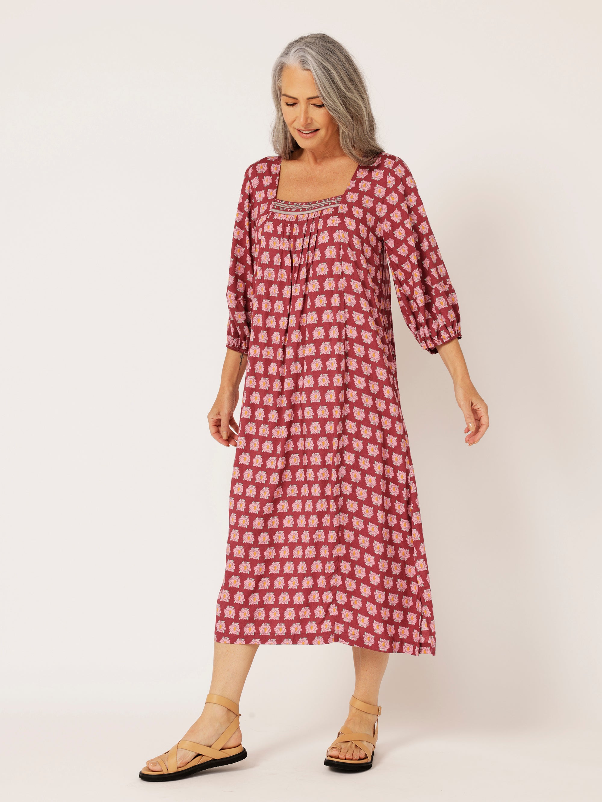 Lotus Dress | Plum Peony - Saffron Road