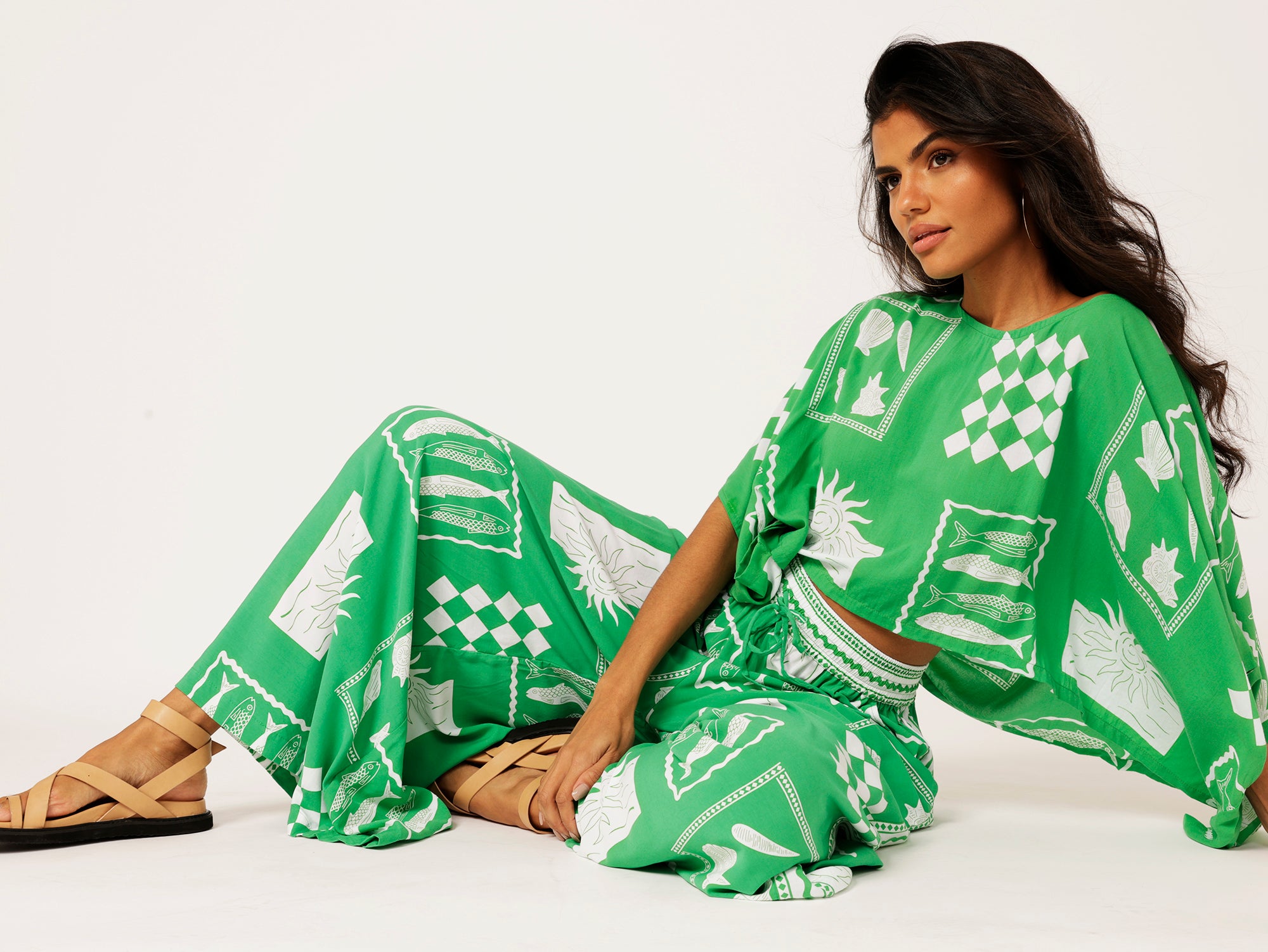 Palazzo Pant | Euro Green - Saffron Road
